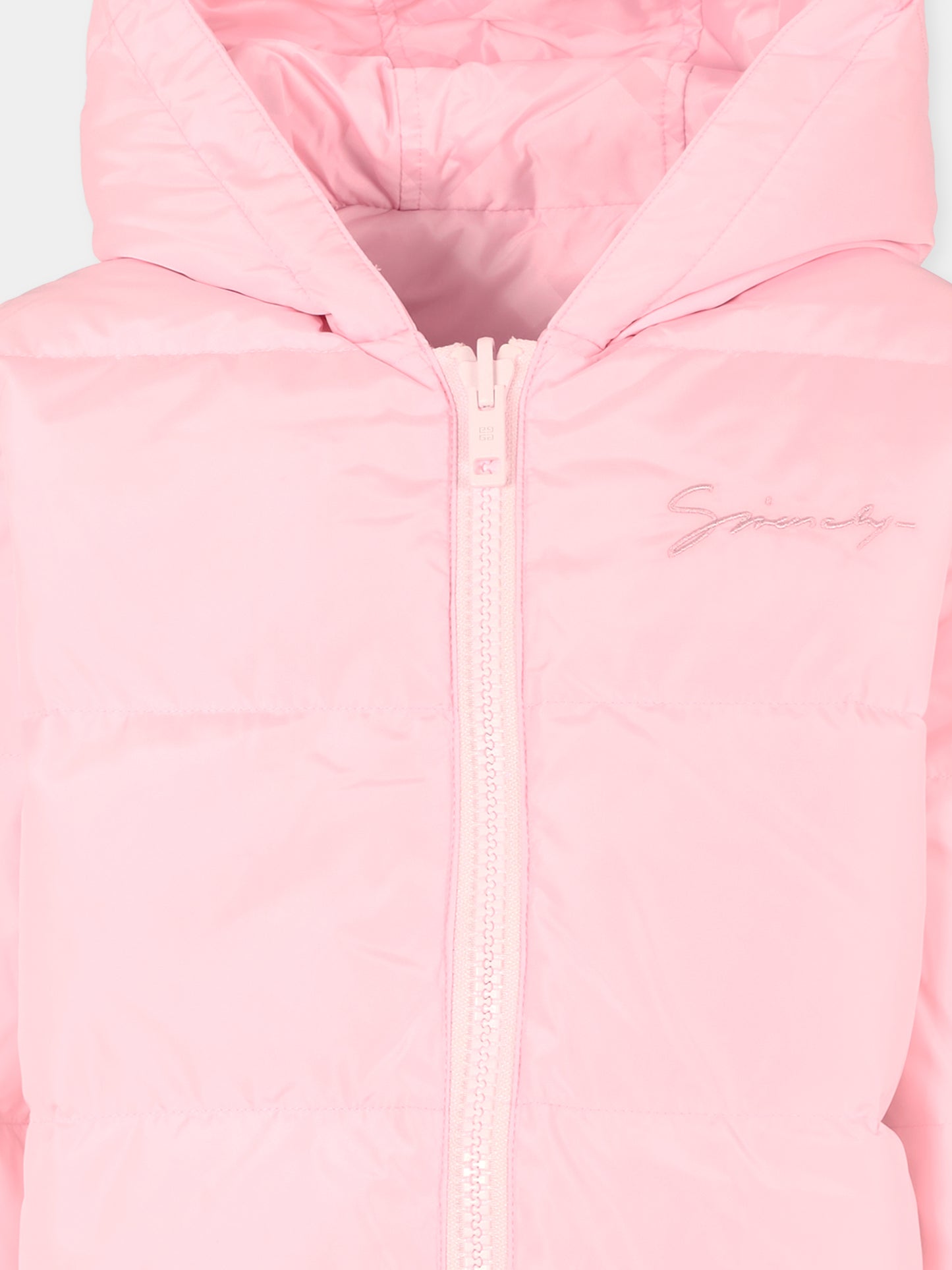 Piumino reversibile rosa per bambina con motivo 4G,Givenchy Kids,H30931 46N