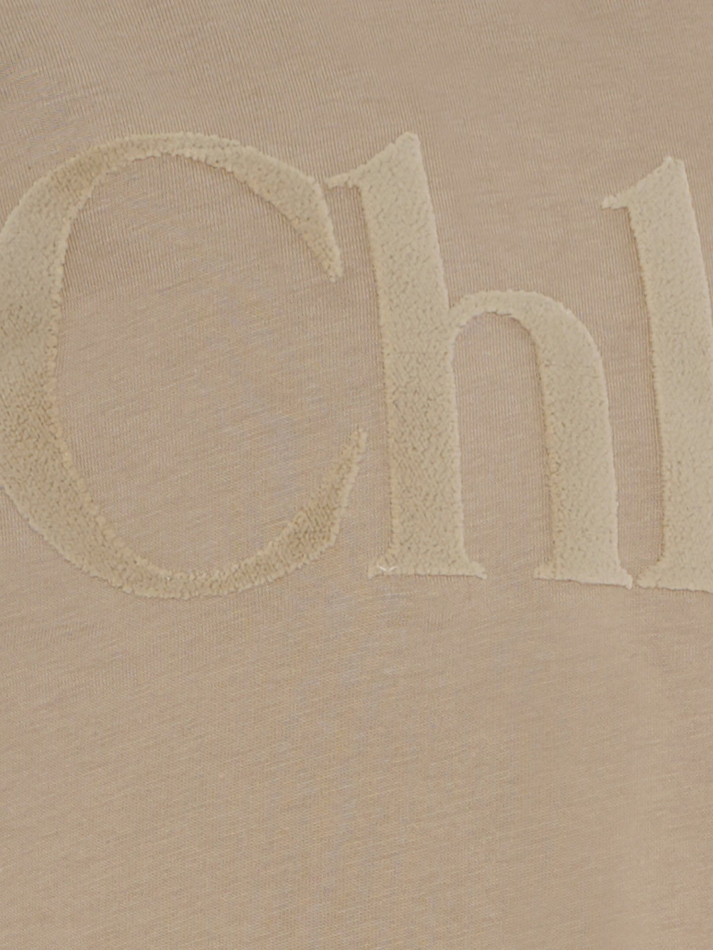 T-shirt grigia per bambina con logo in velluto,Chloé Kids,C20652 63A