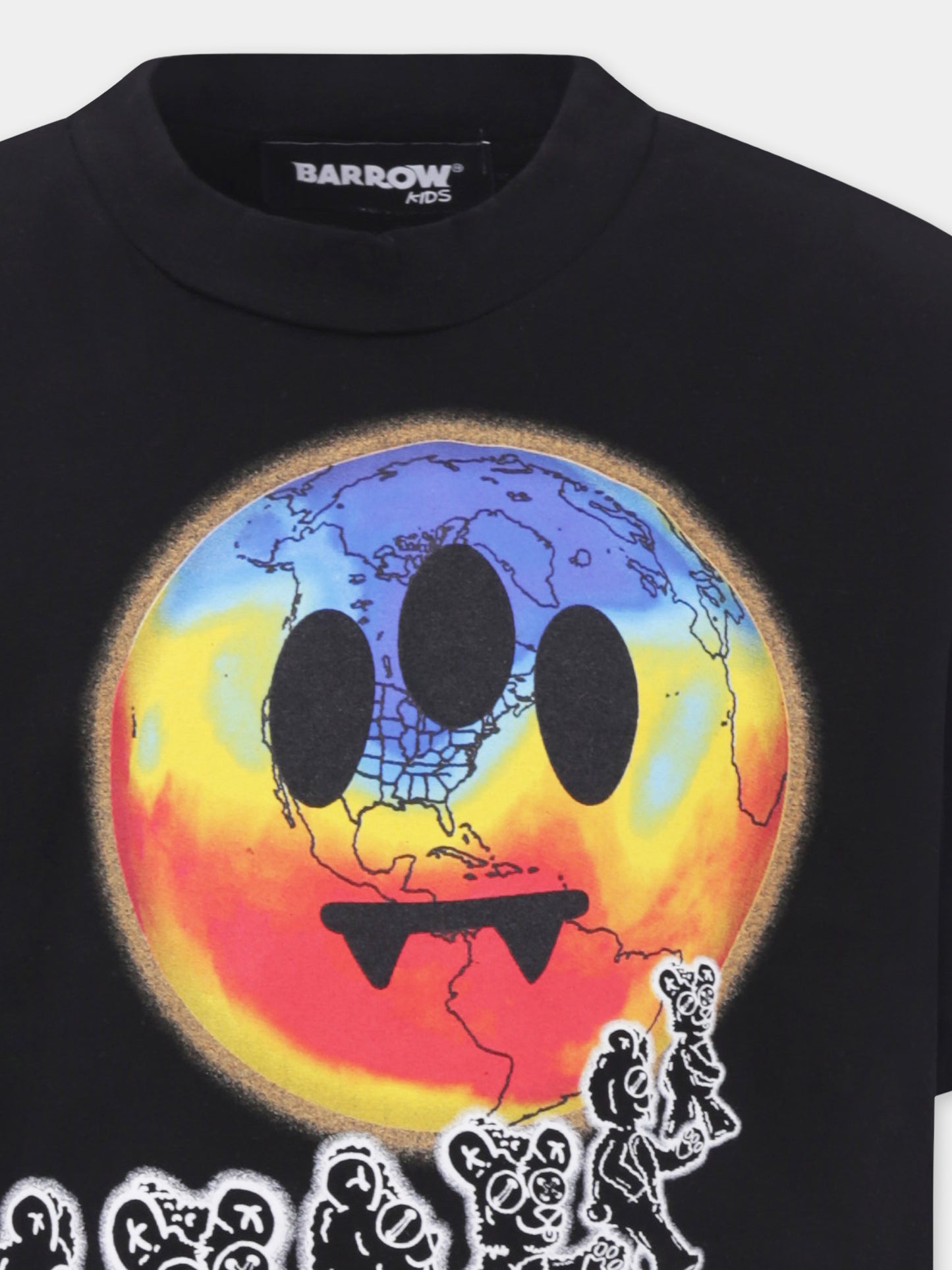 T-shirt noir pour enfants avec smiley