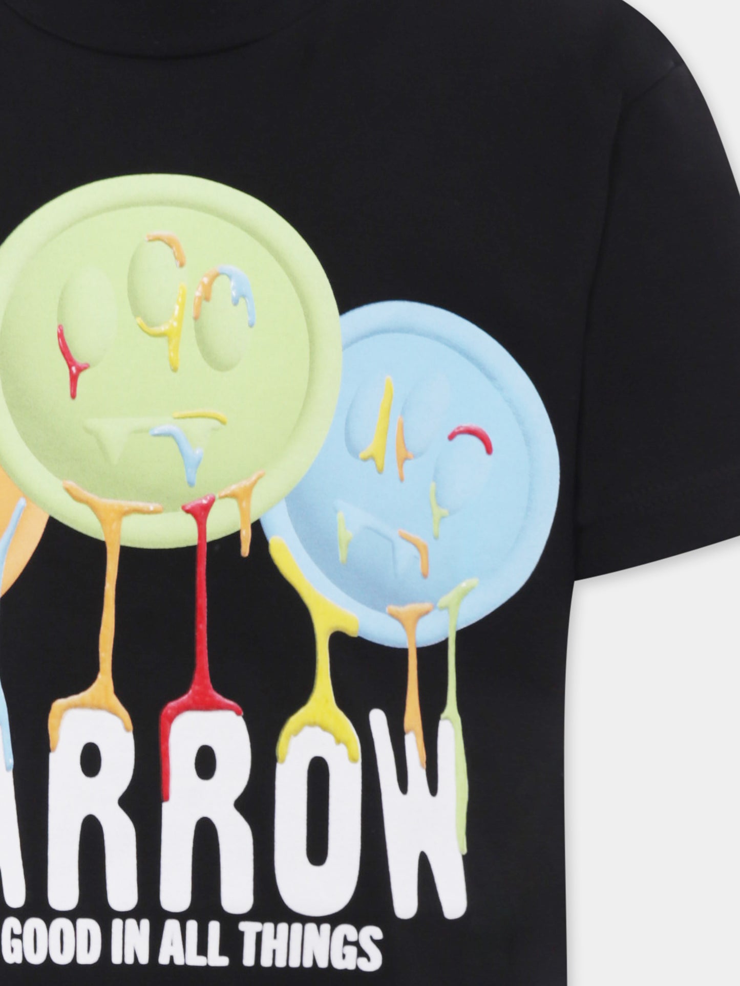 T-shirt noir pour enfants avec smiley