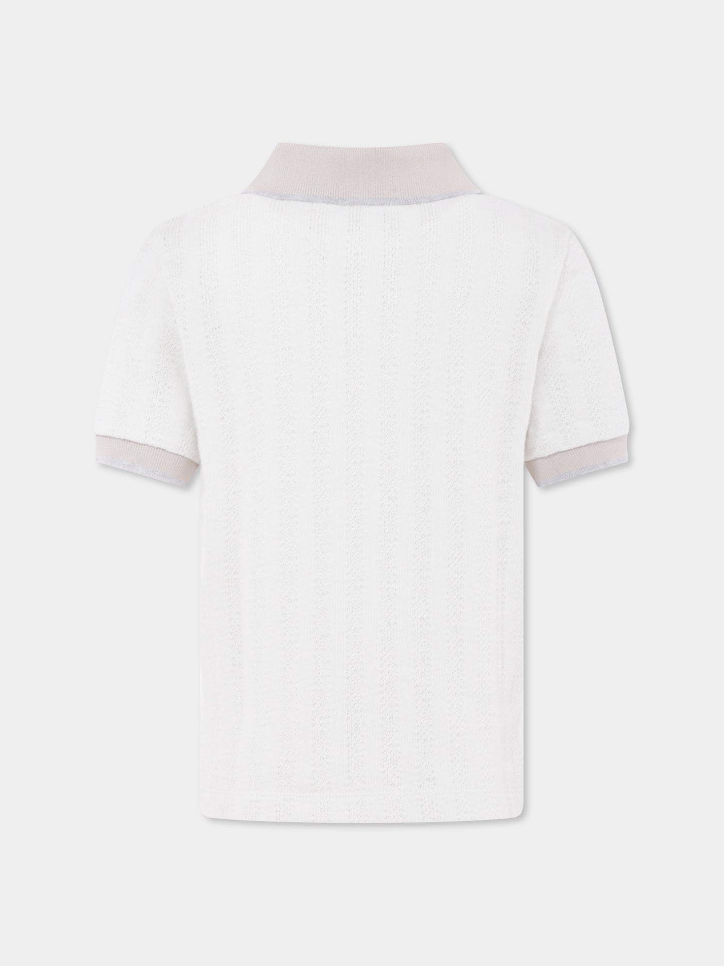 Polo ivoire pour garçon avec logo
