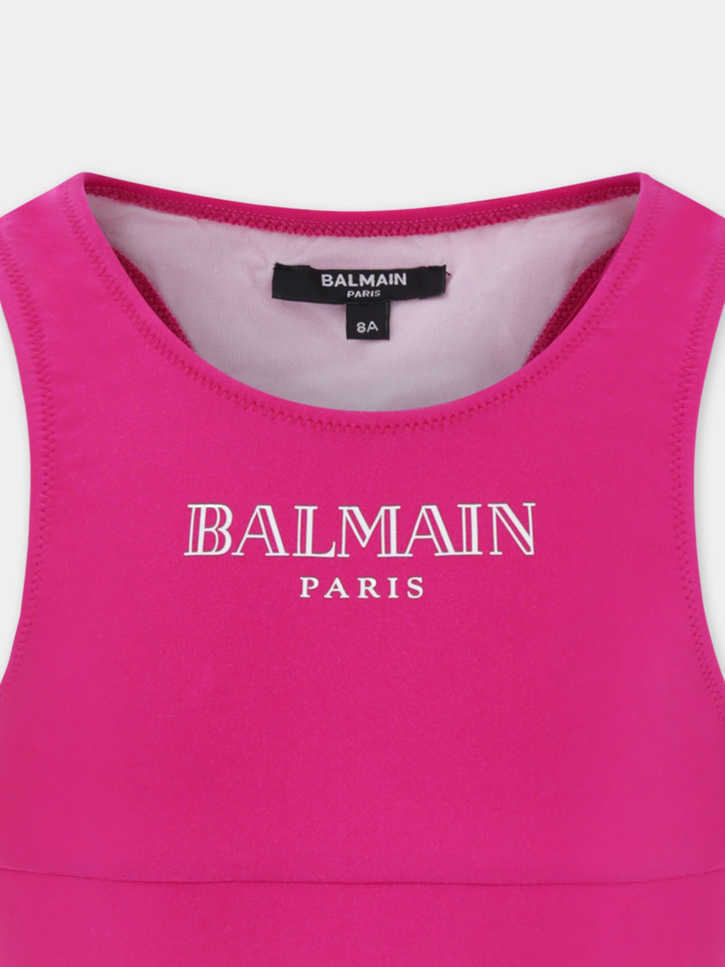 Bikini fucsia per bambina con logo,Balmain Kids,BWCA2D Z0005 50LBC