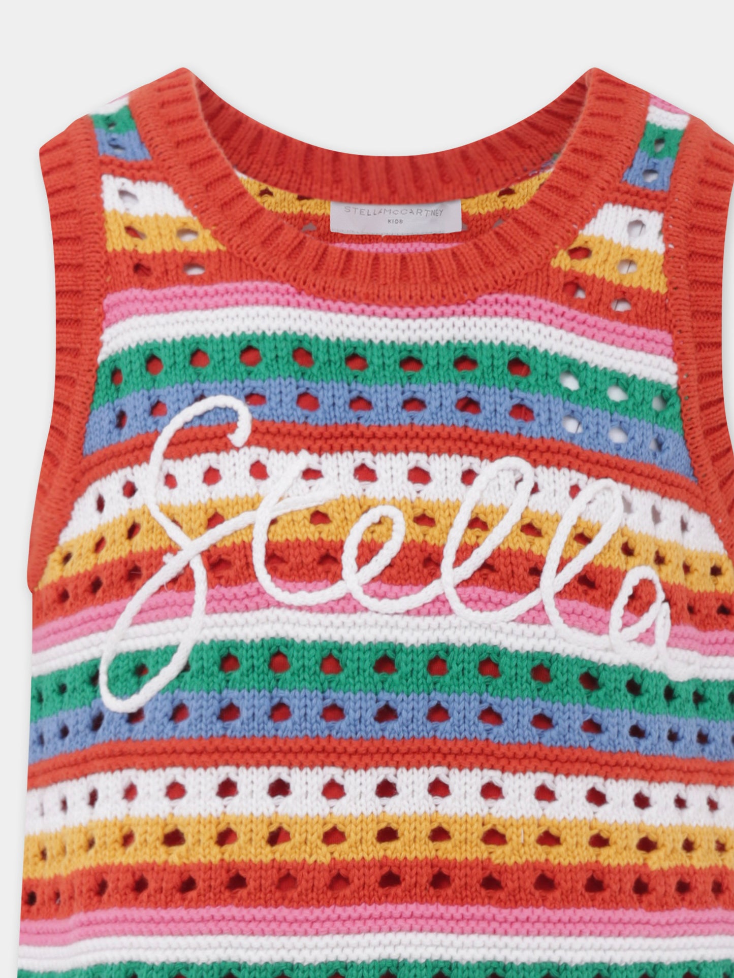 Vestito multicolor per bambina con logo,Stella Mccartney Kids,TW1F02 Z1876 999