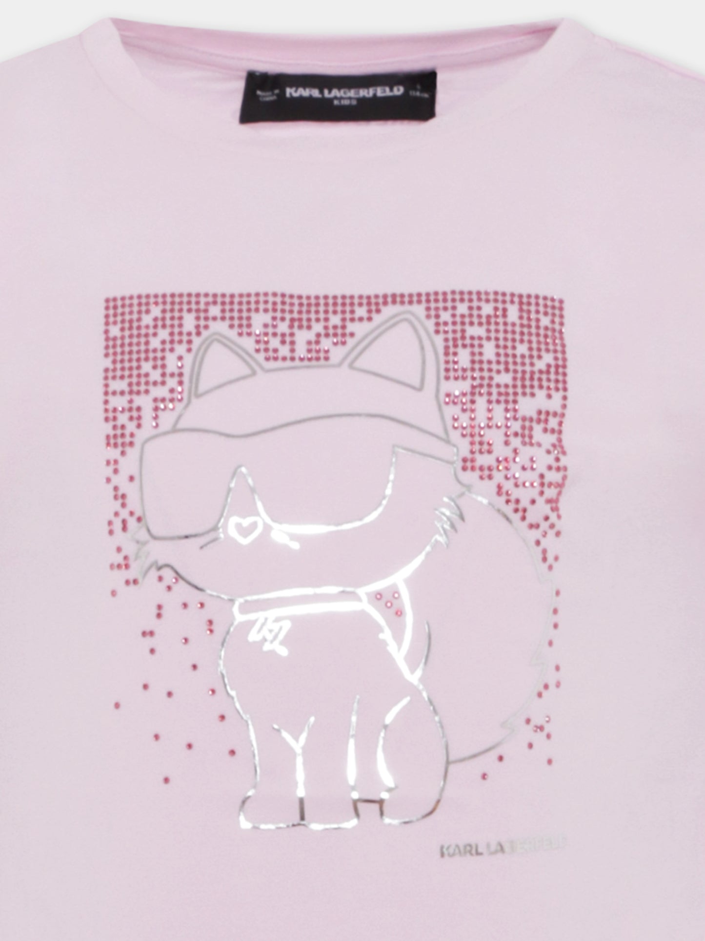 Vestito rosa per bambina con Choupette,Karl Lagerfeld Kids,Z30456 46P