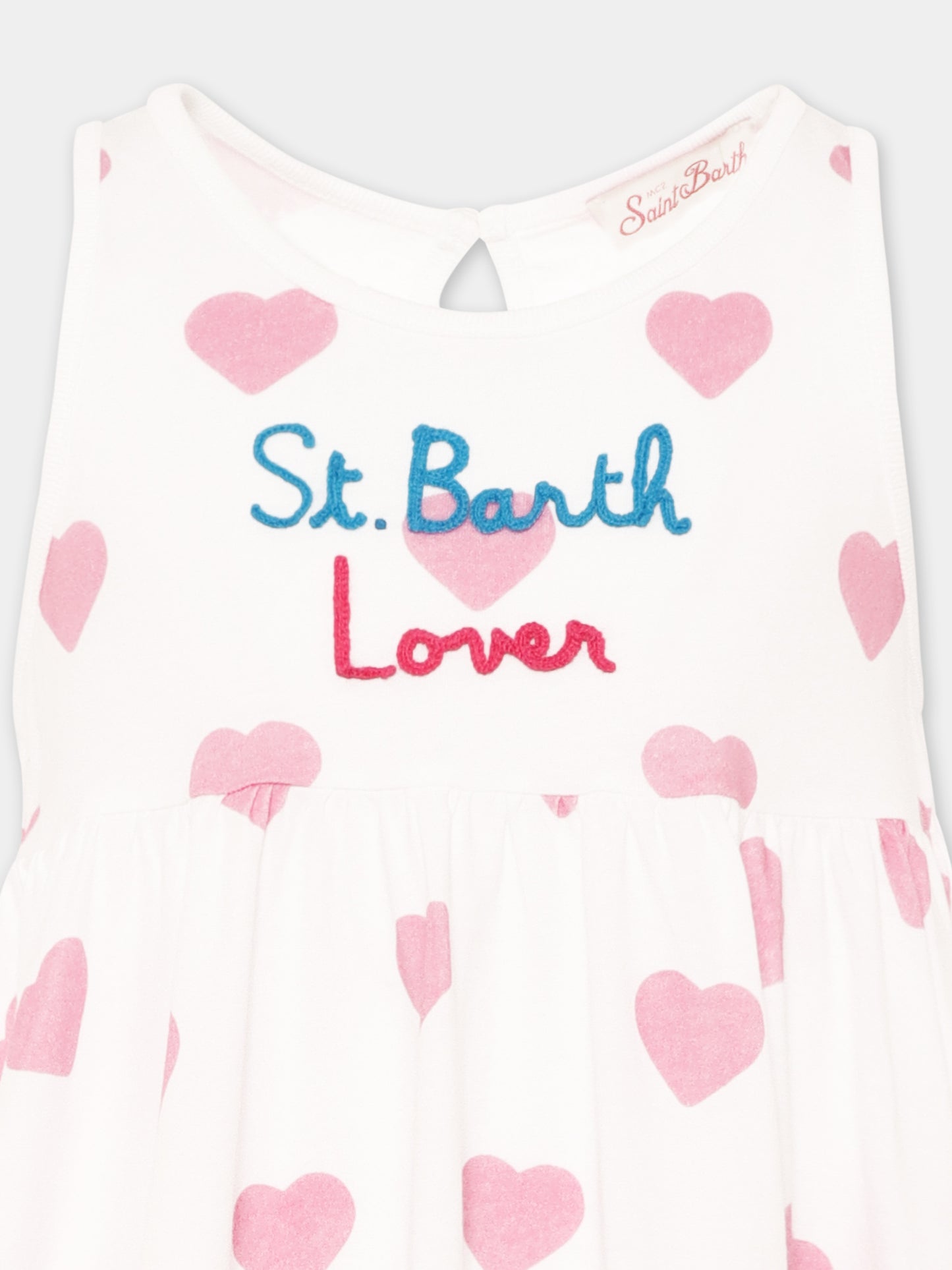 Robe blanche pour fille avec imprimé