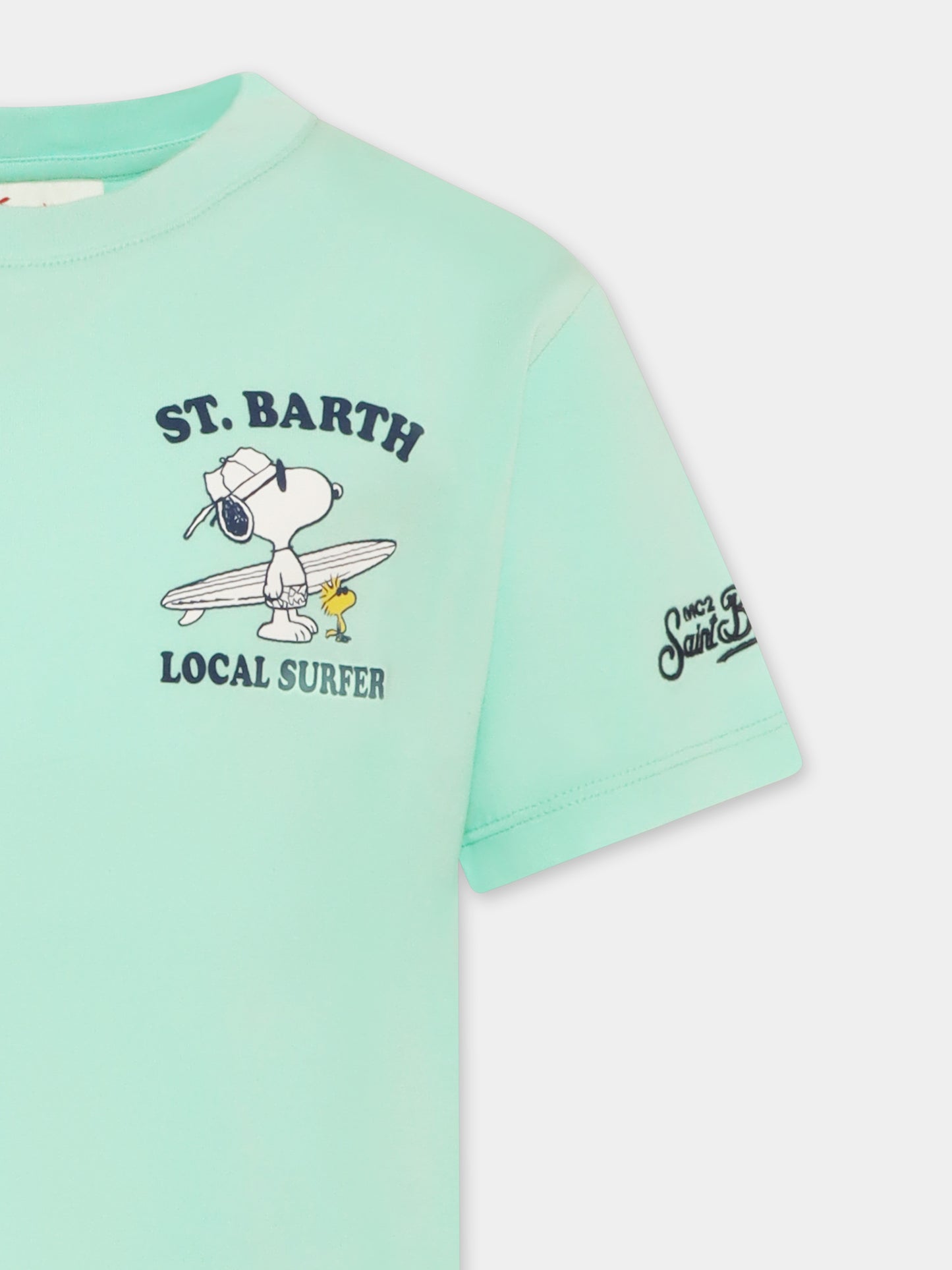 T-shirt vert pour garçon avec Snoopy