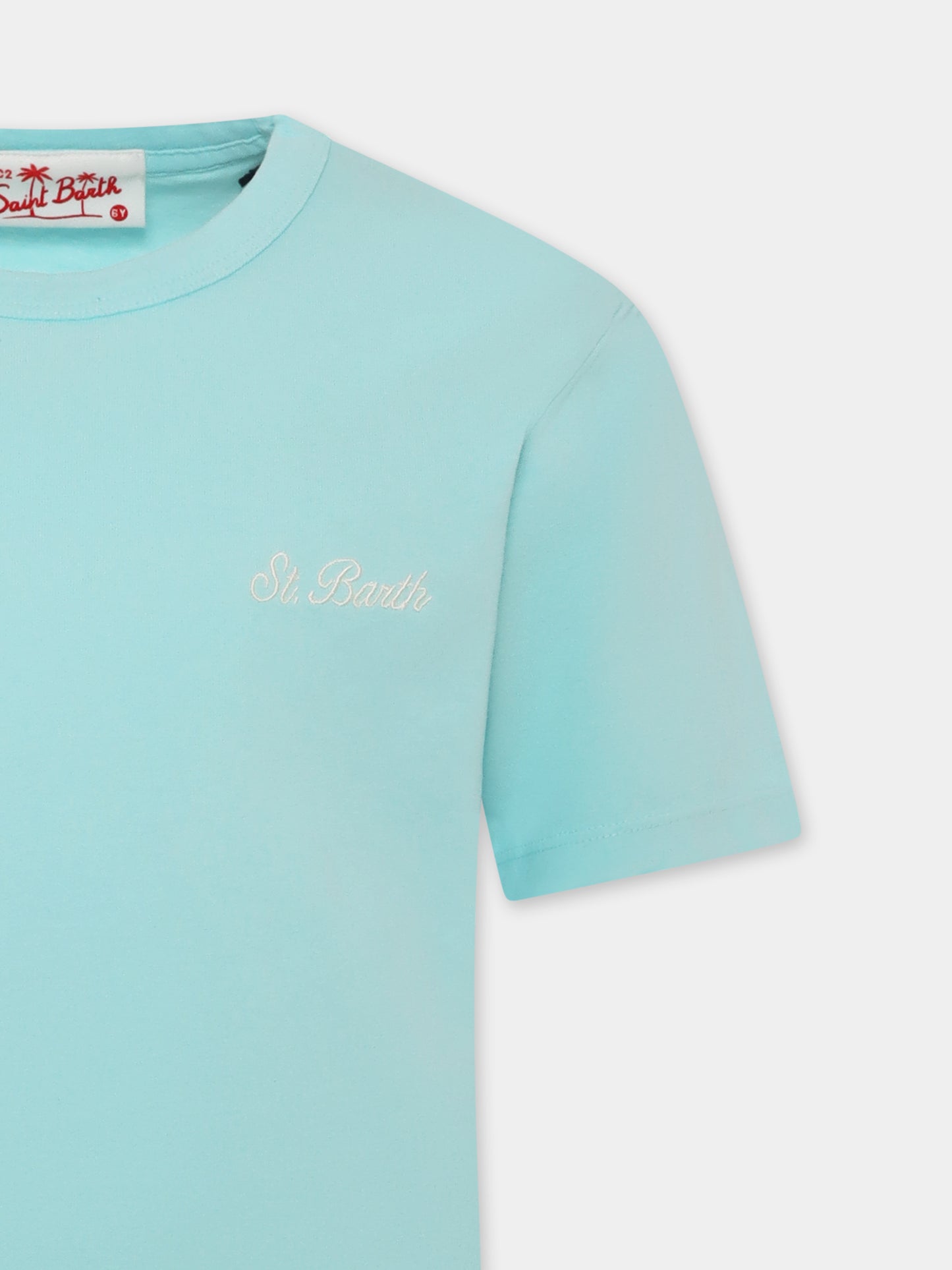 T-shirt azzurra per bambino con logo,Mc2 Saint Barth,DOV0002 00769F