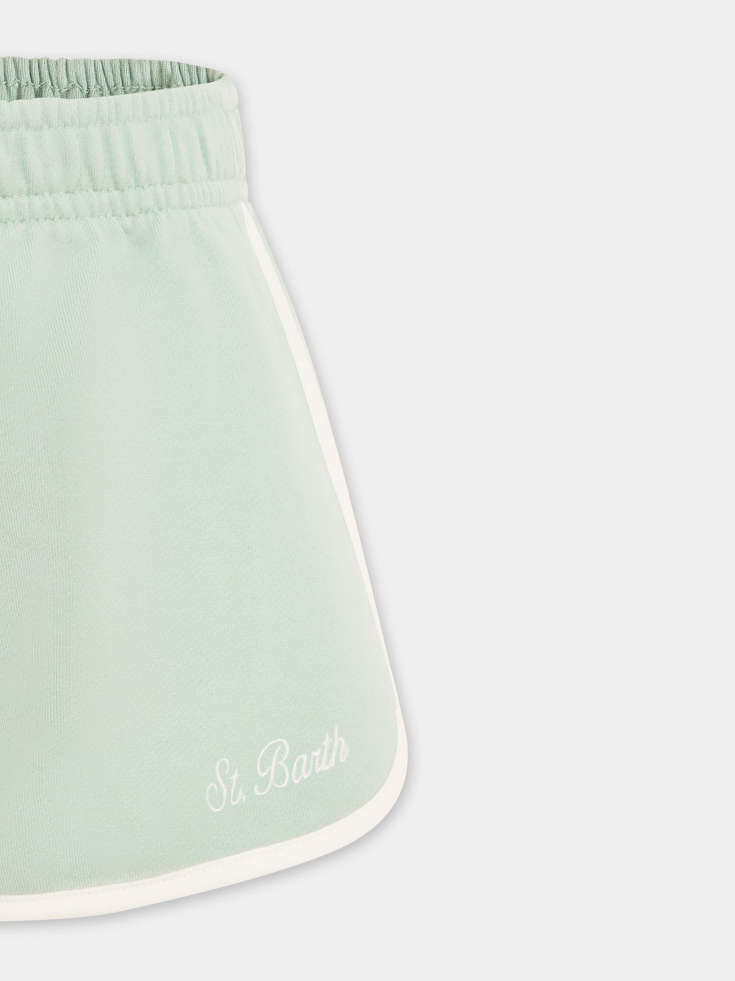 Short vert pour fille avec logo