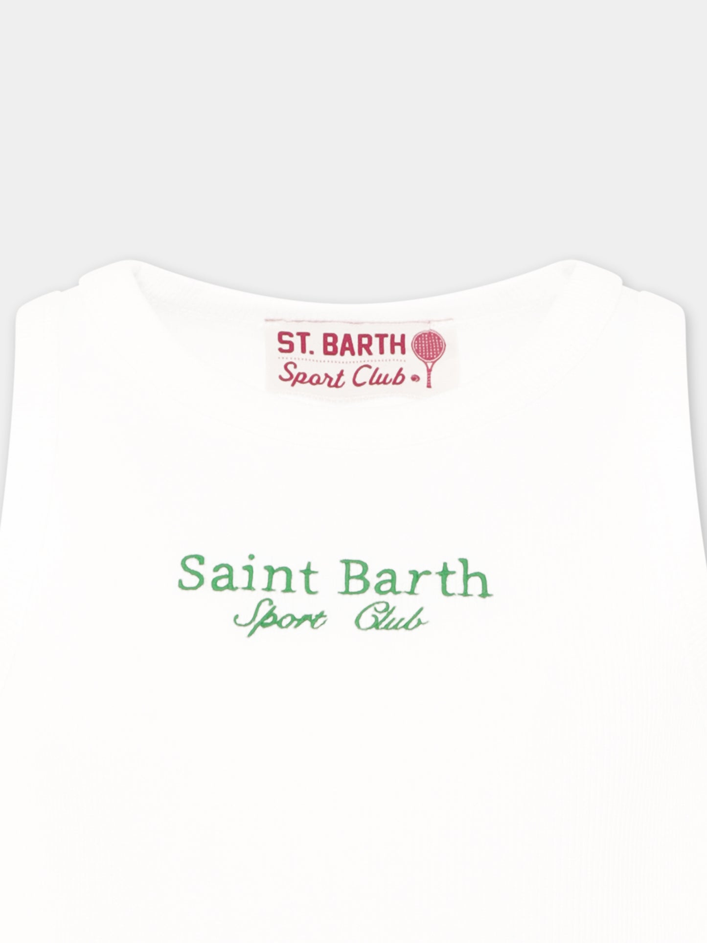 Débardeur court blanc pour fille avec écriture