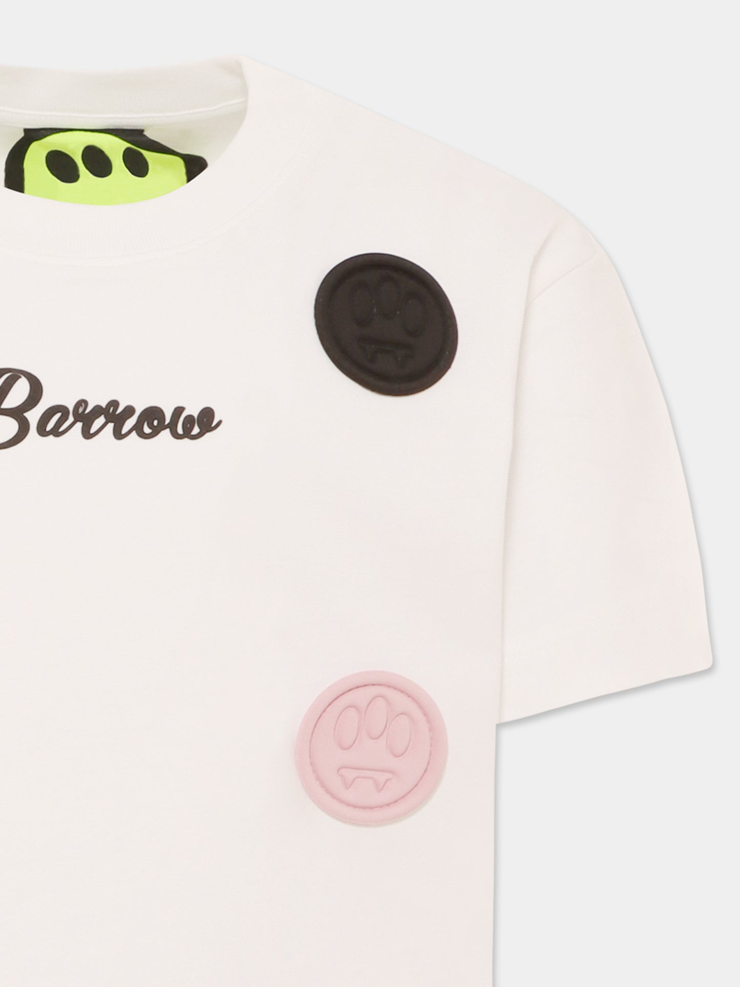 T-shirt bianca per bambina con smile,Barrow,S5BKJGTH112 002