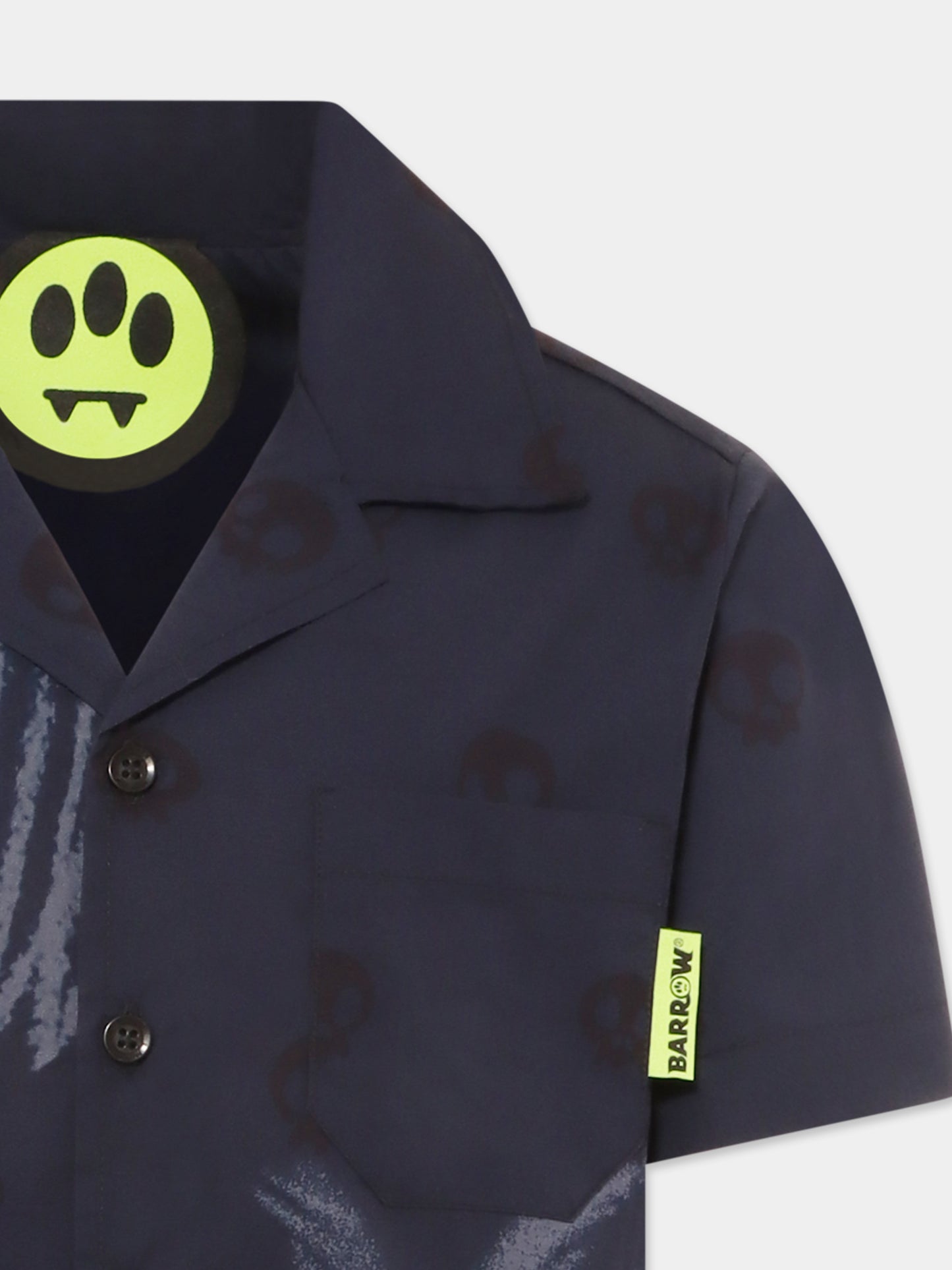 Camicia blu per bambini con smile e palma,Barrow,S5BKJUSI057 060