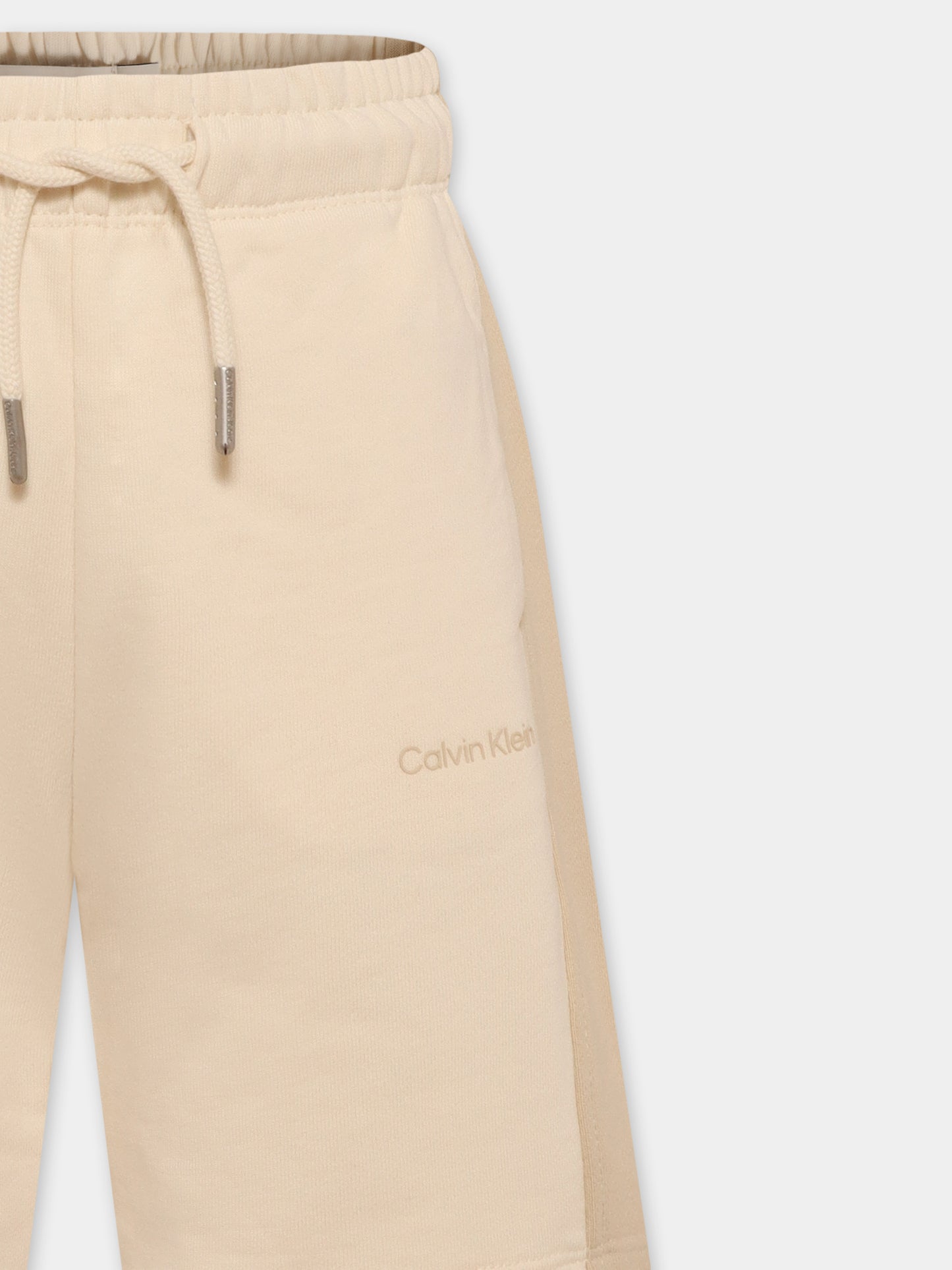 Shorts beige per bambino con logo,Calvin Klein Kids,25S CKIB0IB02433J IB0IB02433 PD1