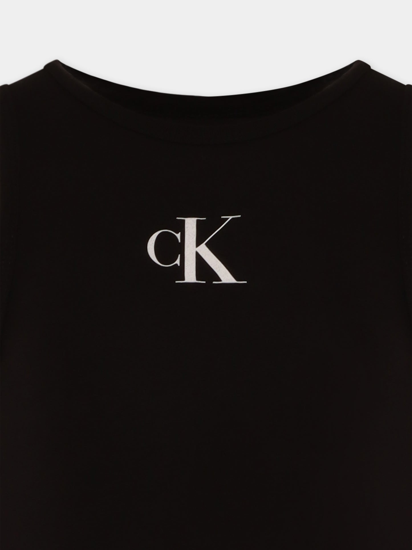 Canotta nera per bambina con logo,Calvin Klein Kids,25S CKIG0IG02435J IG0IG02435 BEH