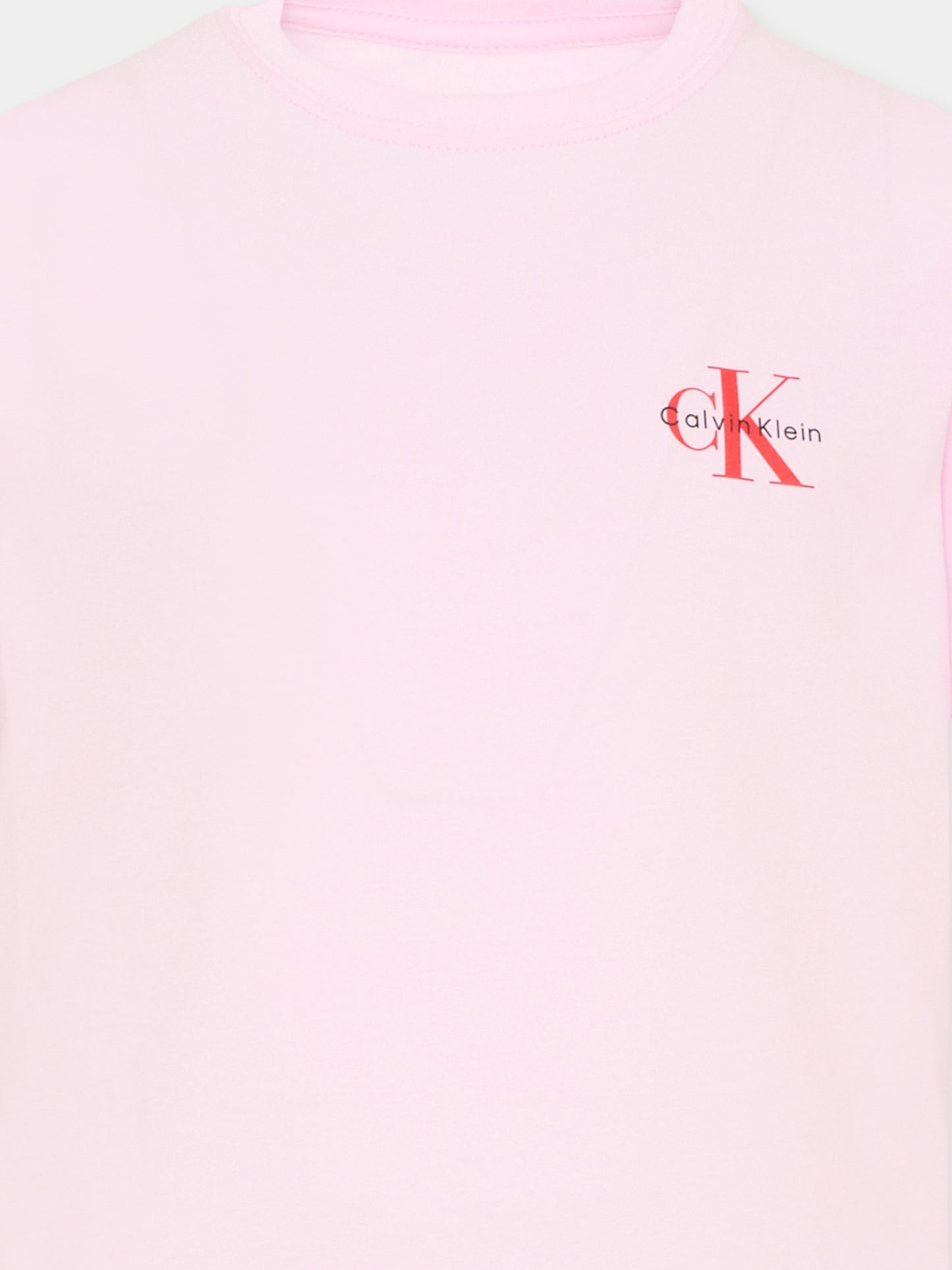 T-shirt rosa per bambina con logo,Calvin Klein Kids,IU0IU00719 TN9