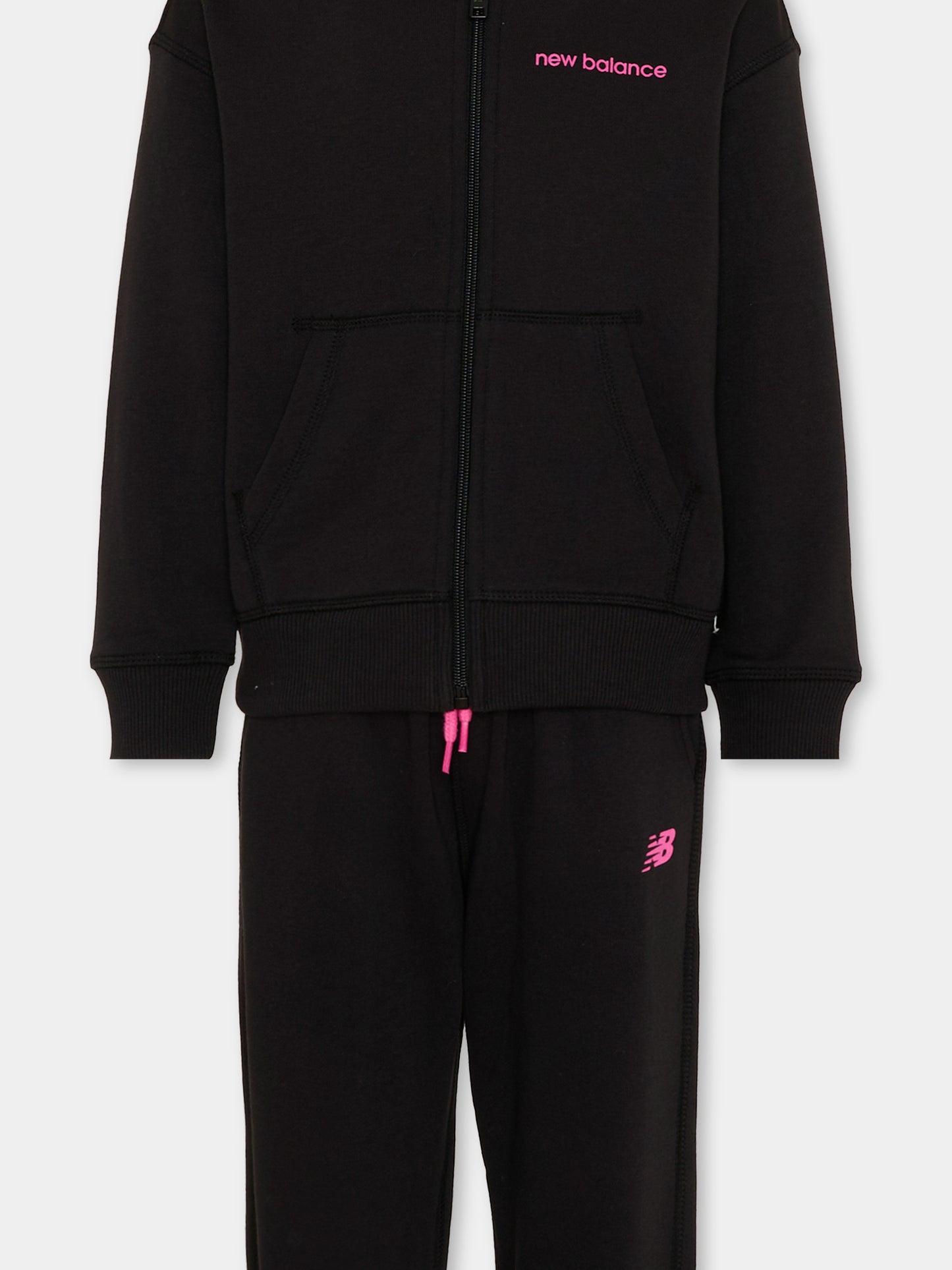 Completo sportivo nero per bambina con logo,New Balance,YS61U95L BK