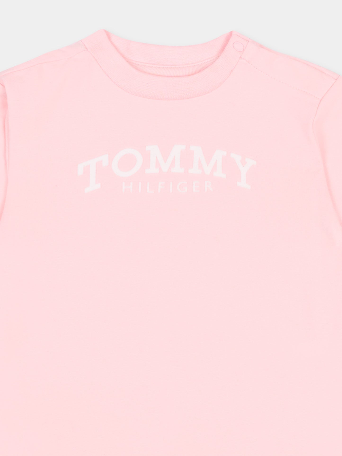 T-Shirt a manica corta rosa per neonata con logo,Tommy Hilfiger Junior,KN0KN02146 TG7