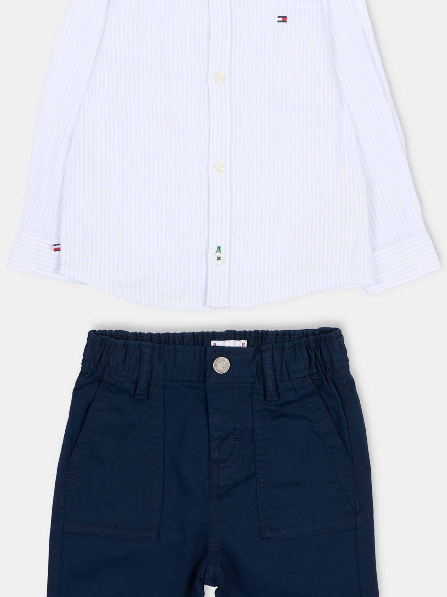 Completo blu per neonato con Tommy flag,Tommy Hilfiger Junior,KN0KN02206 C1G