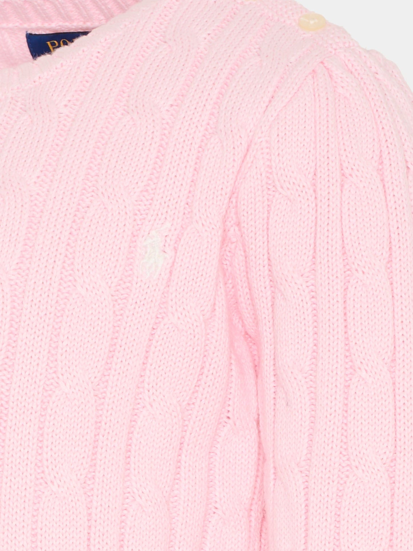 Maglione rosa per bambina con cavallino,Ralph Lauren Kids,901316010