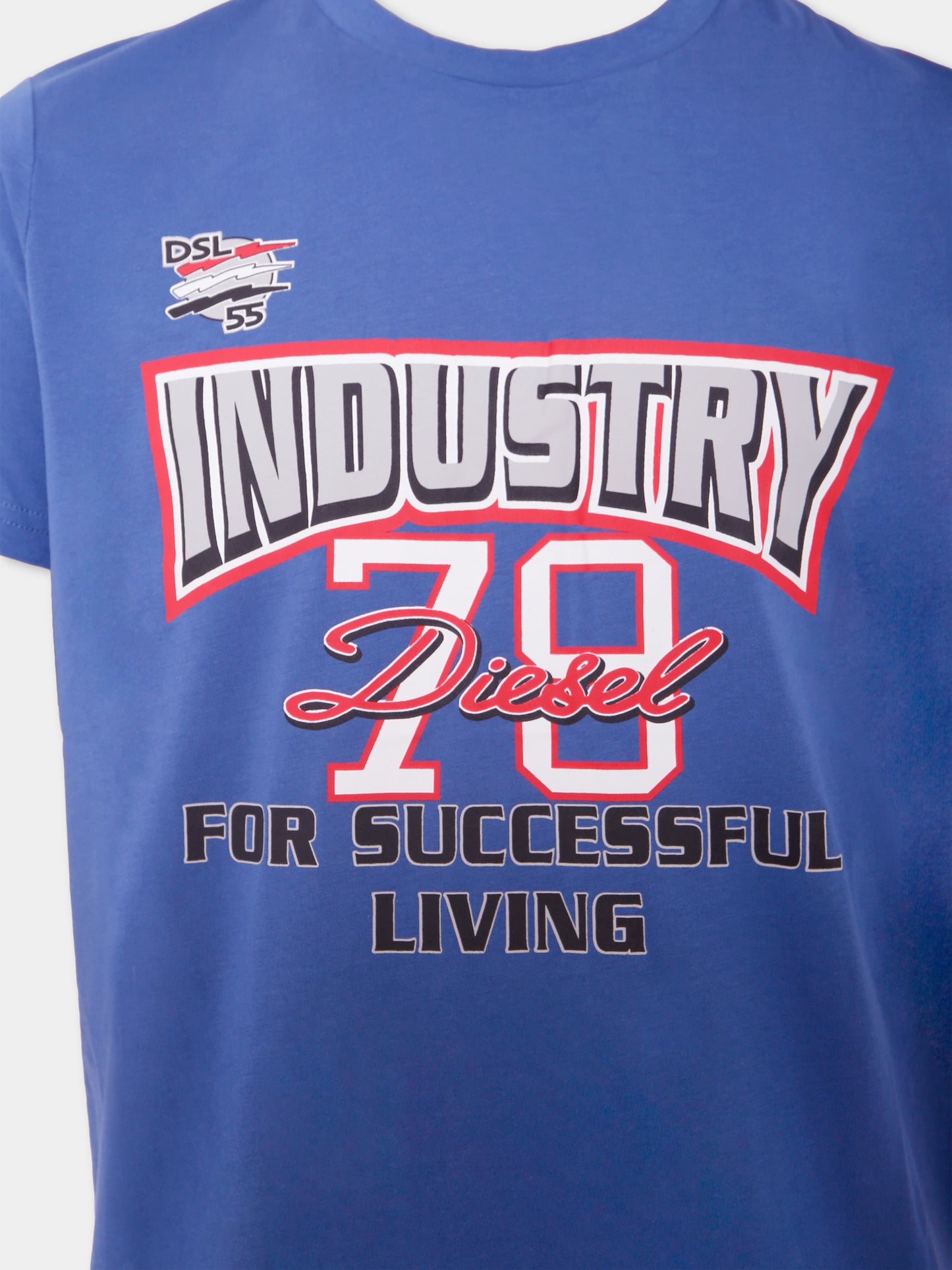 T-shirt blu per bambino con stampa Industry Diesel 78,Diesel,J01970 KYAUN K843