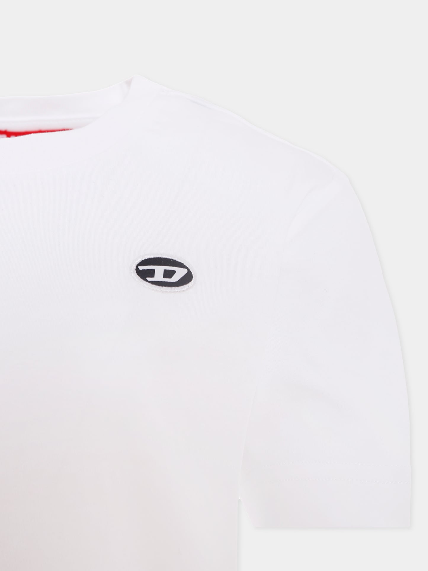 T-shirt bianca per bambino con logo,Diesel,J02019 0AIJU K100