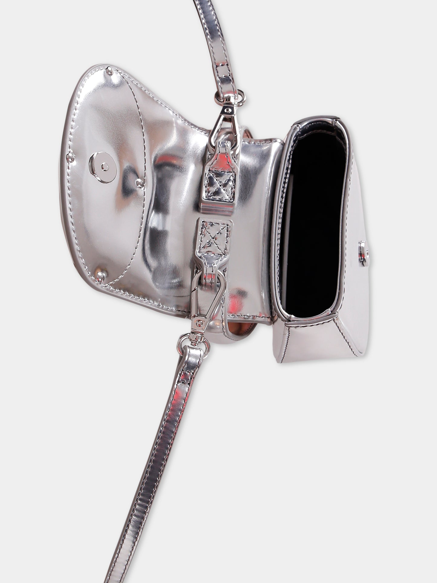 Borsa argento per bambina con logo,Diesel,J01572 PS202 H0535