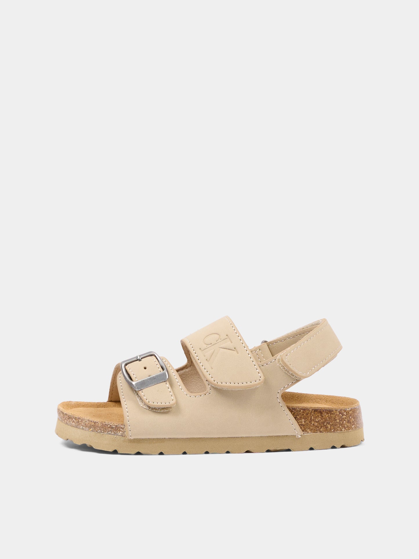 Sandalo beige per bambini con logo,Calvin Klein Kids,V3X2 83328 0315500