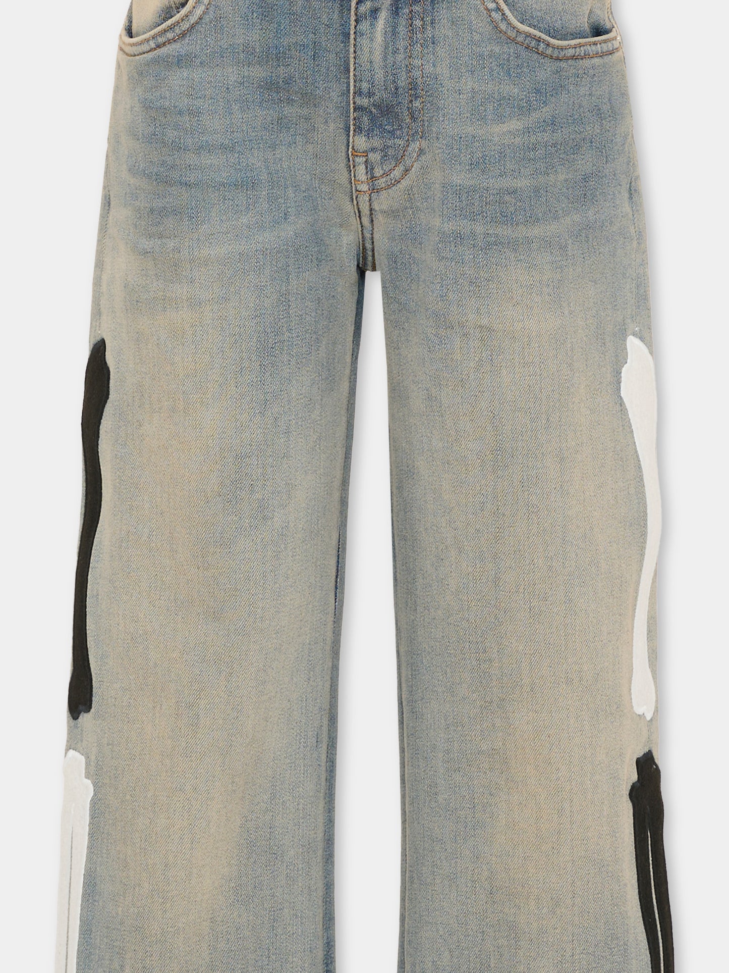 Jeans denim per bambini con ricami,Amiri,ACBMPA1006 ANTIQUE INDIGO