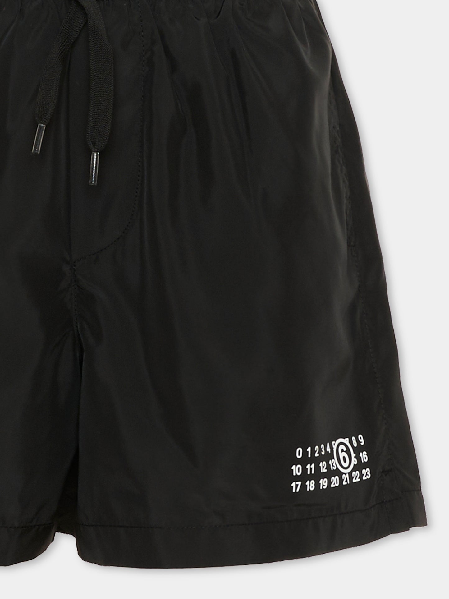 Boxer mare nero per bambino con logo numerico,Mm6 Maison Margiela,M60813 MM01Z M6900