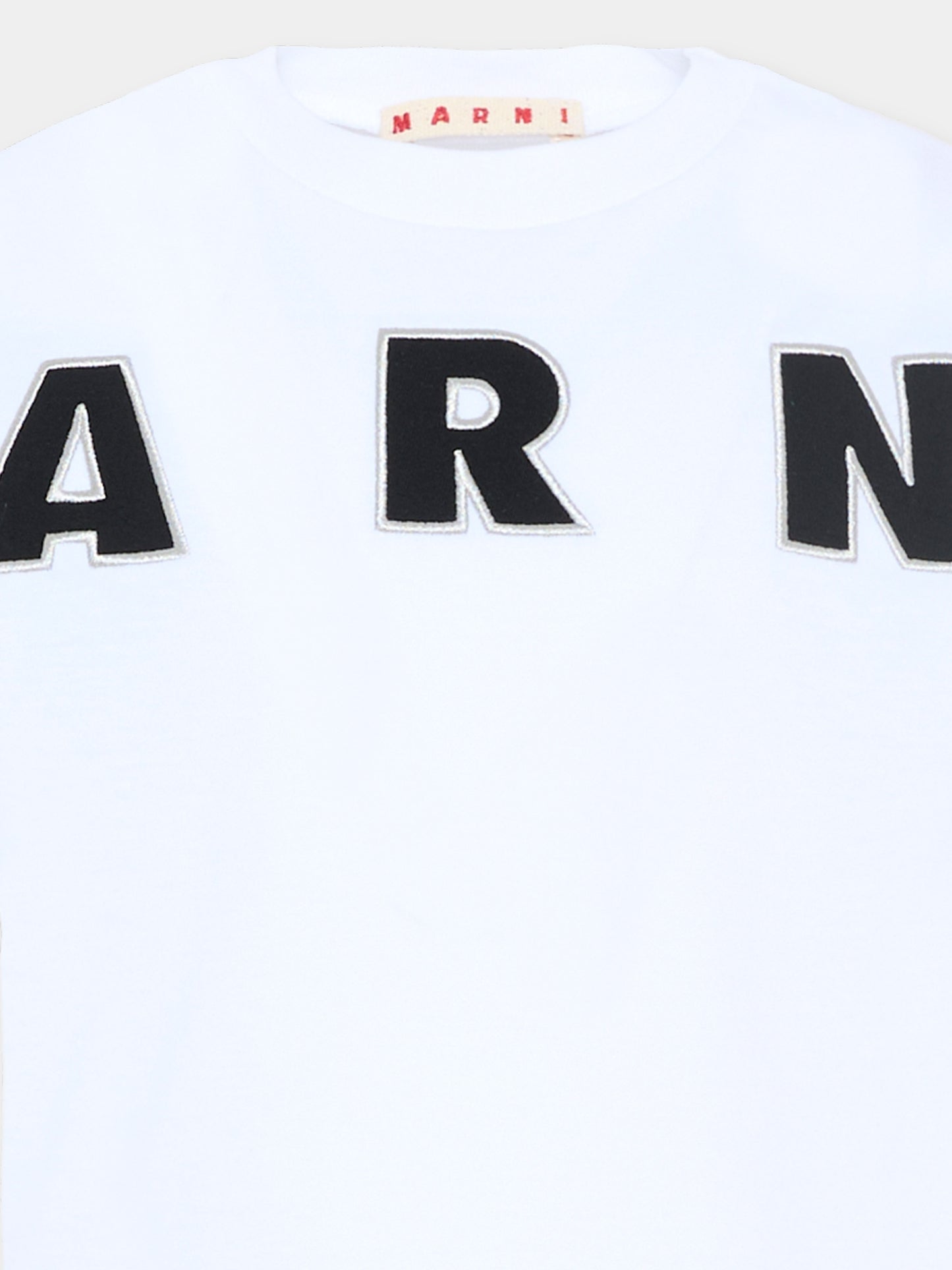 T-shirt bianca per bambina con logo,Marni Kids,M01733 M00RF 0M100
