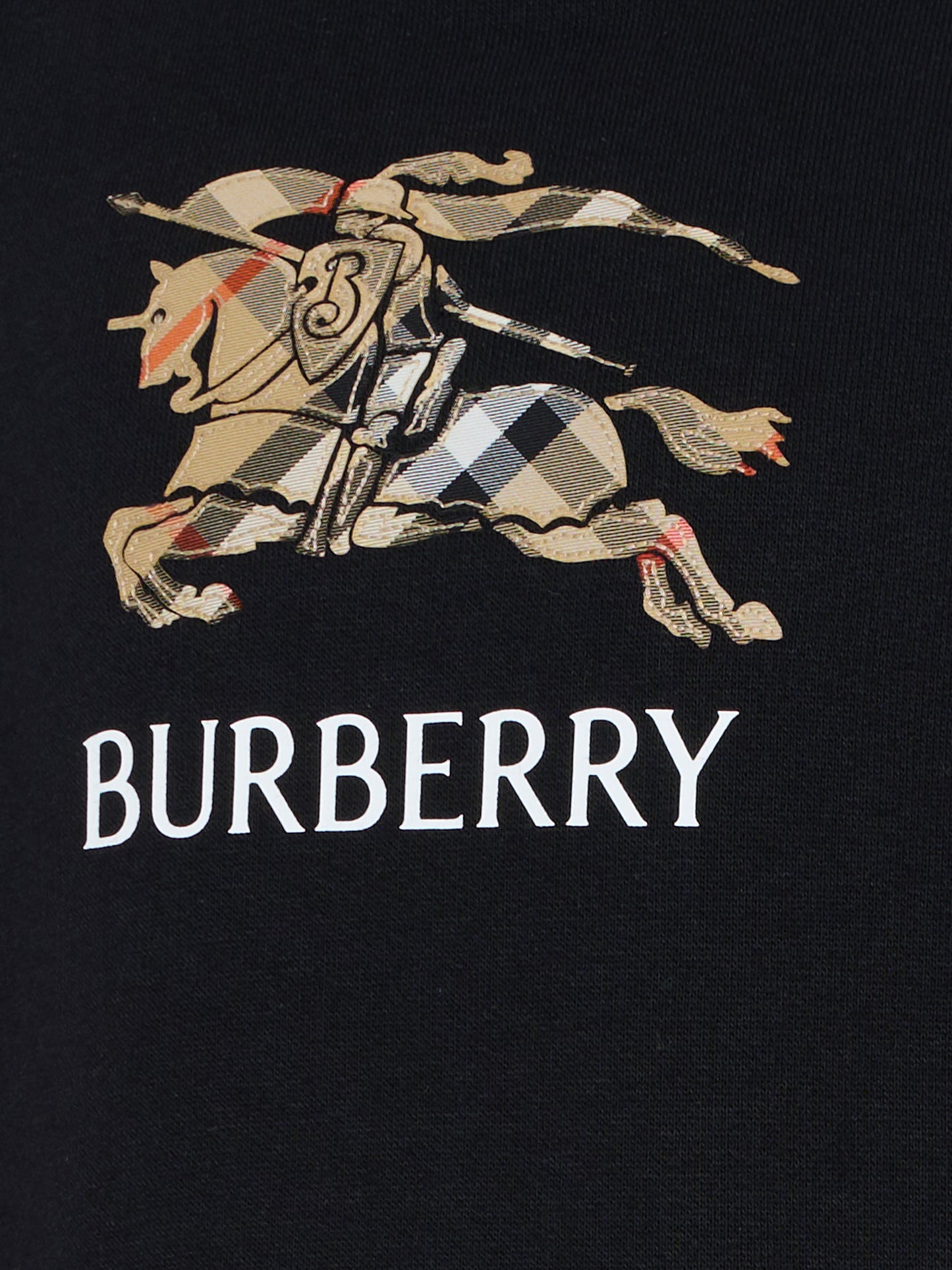 Felpa nera per bambini con cavaliere equestre,Burberry Kids,8117293 A1189