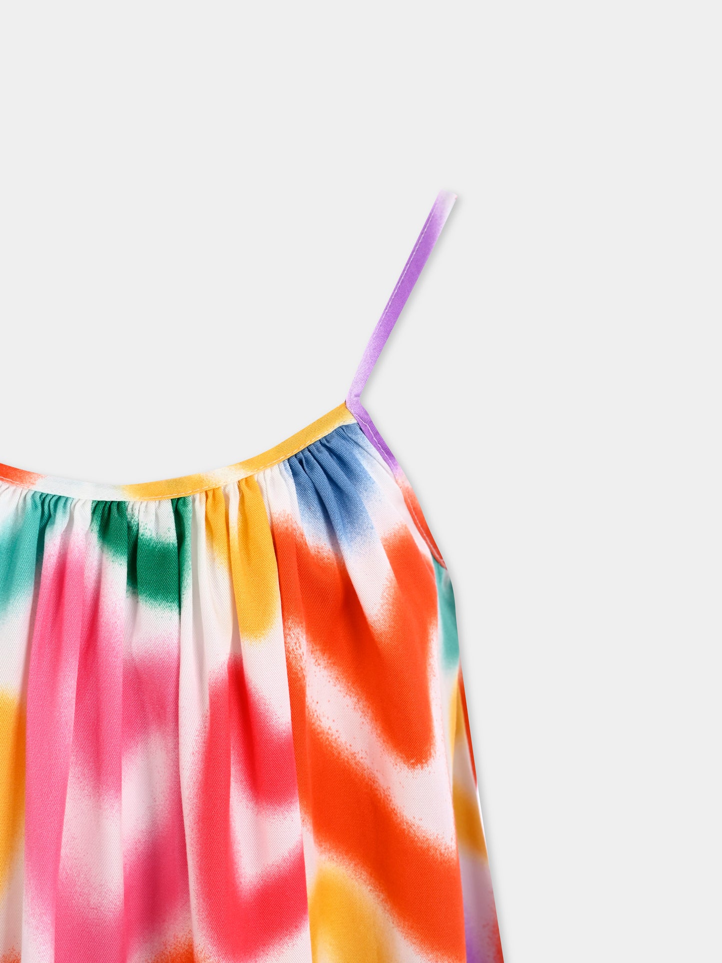 Vestito multicolor per bambina con cuore all over,Stella Mccartney Kids,TW1D22 Z2538 101MC