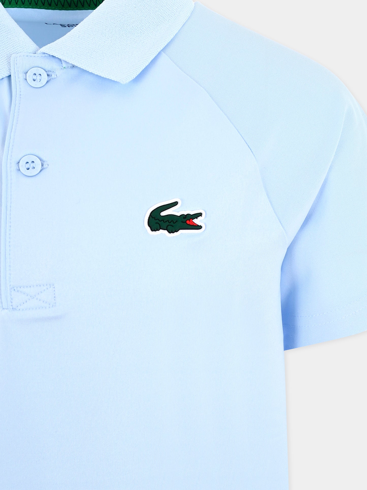Polo celeste per bambino con coccodrillo,Lacoste,DJ8492 JI6