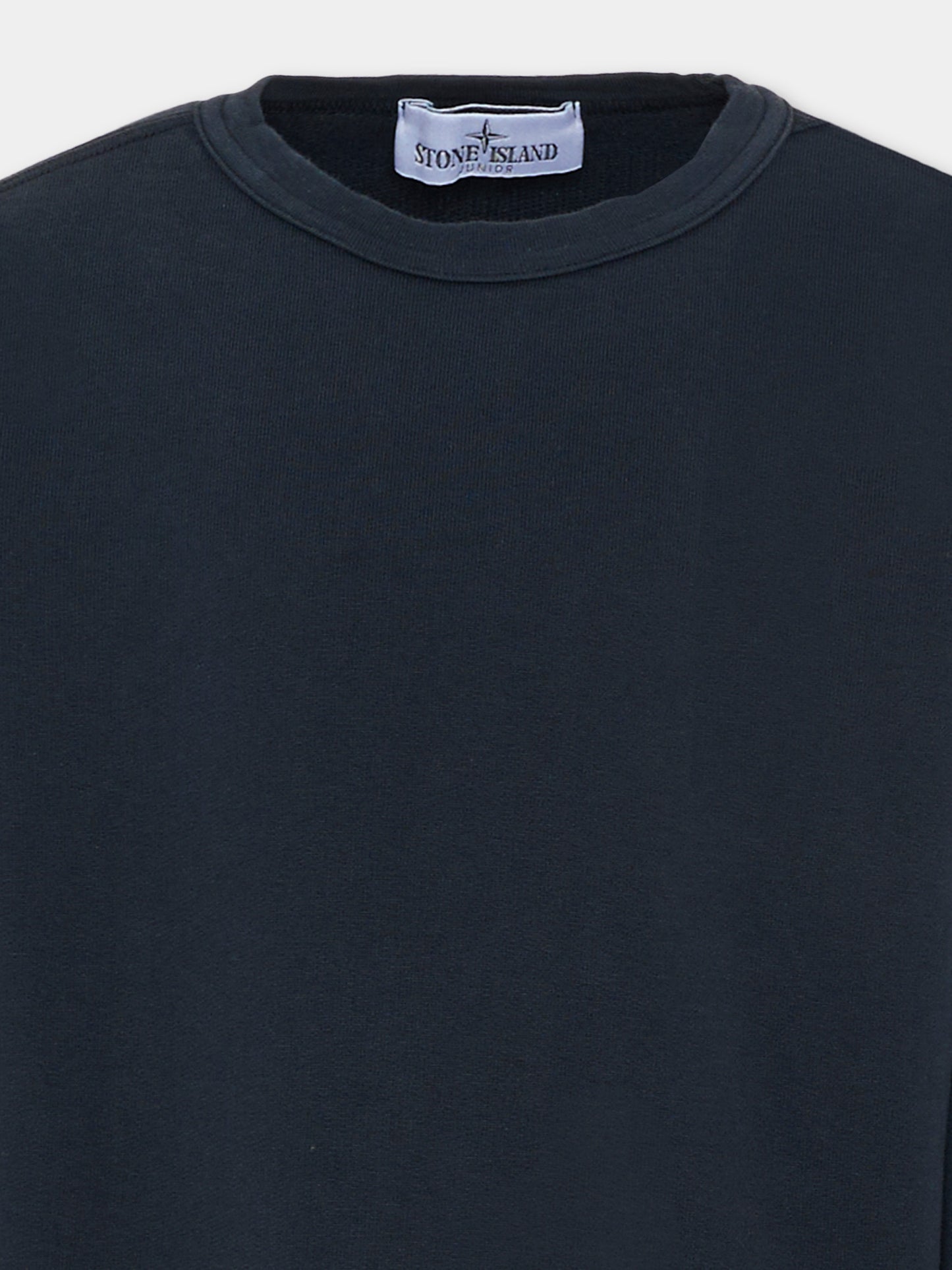 Felpa blu per bambino con bussola,Stone Island Junior,L1S16 6100005 S0040 - V0020