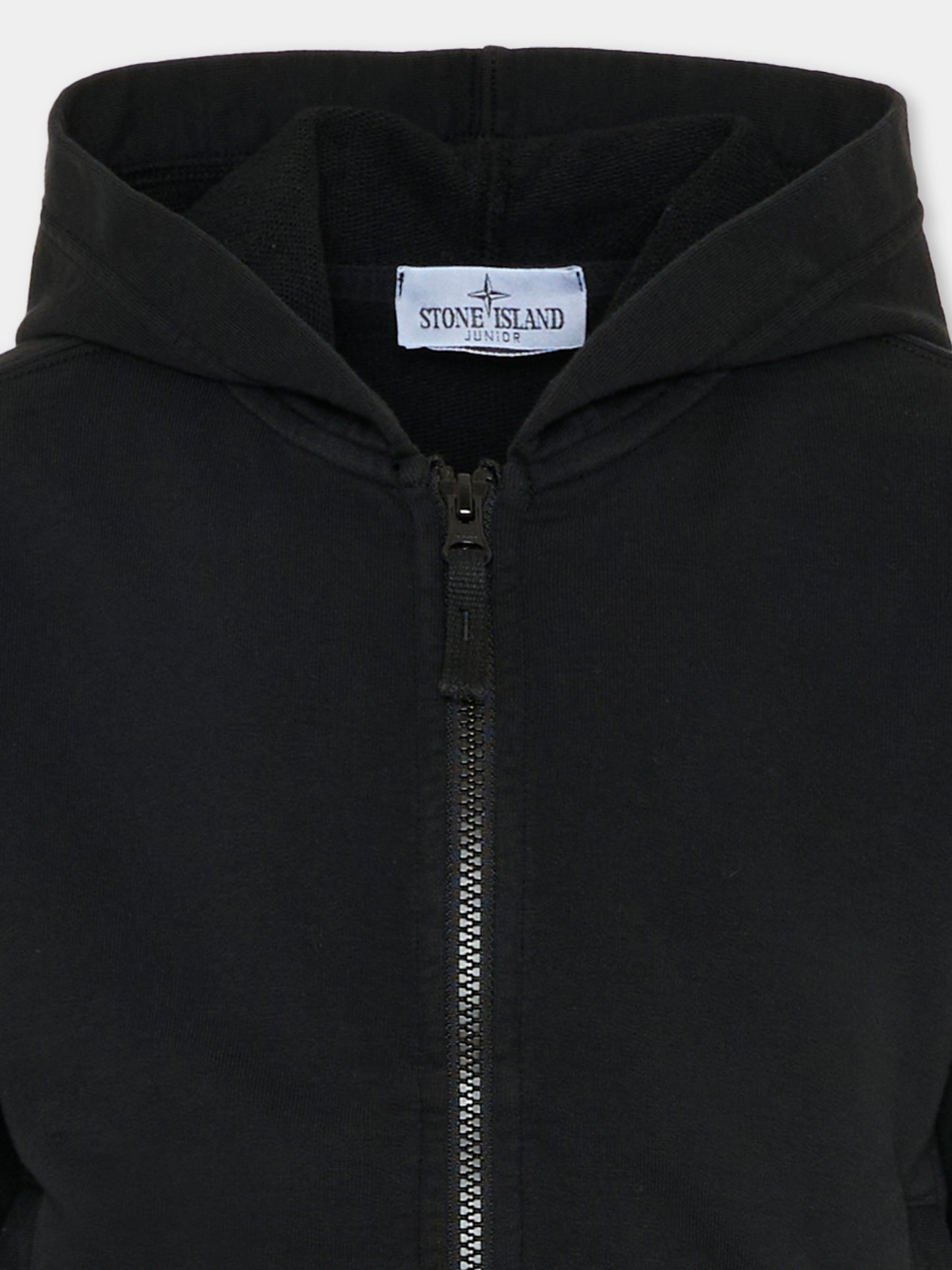 Felpa nera per bambini con bussola,Stone Island Junior,L1S16 6100004 S0040 - V0029