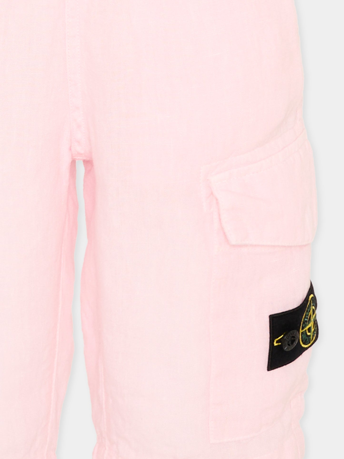 Shorts rosa per bambino con patch logo,Stone Island Junior,L1S16 L100001 S0145 - V0080