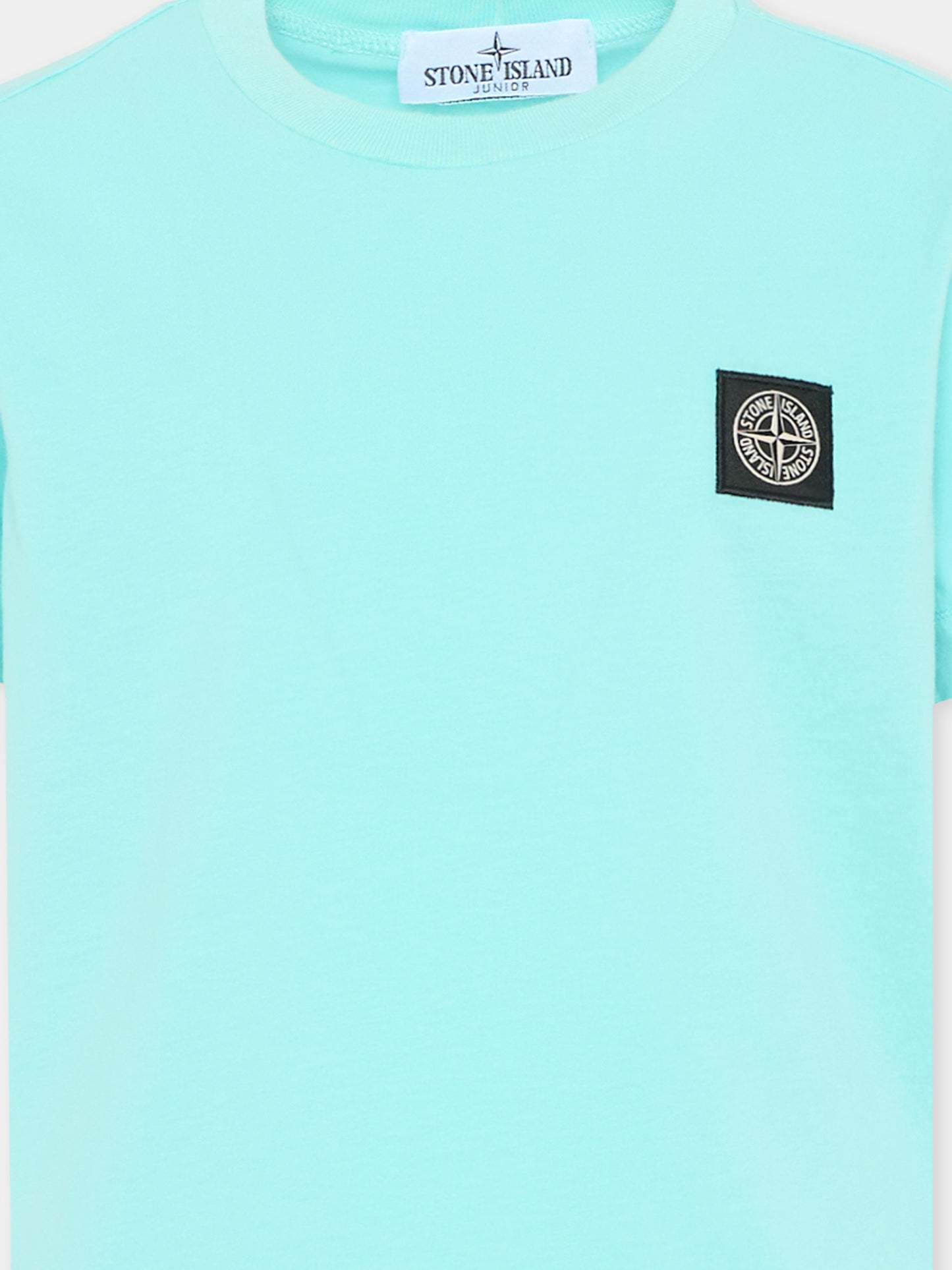 T-Shirt azzurra per bambino con logo,Stone Island Junior,L1S16 2100002 S0047 - V0044