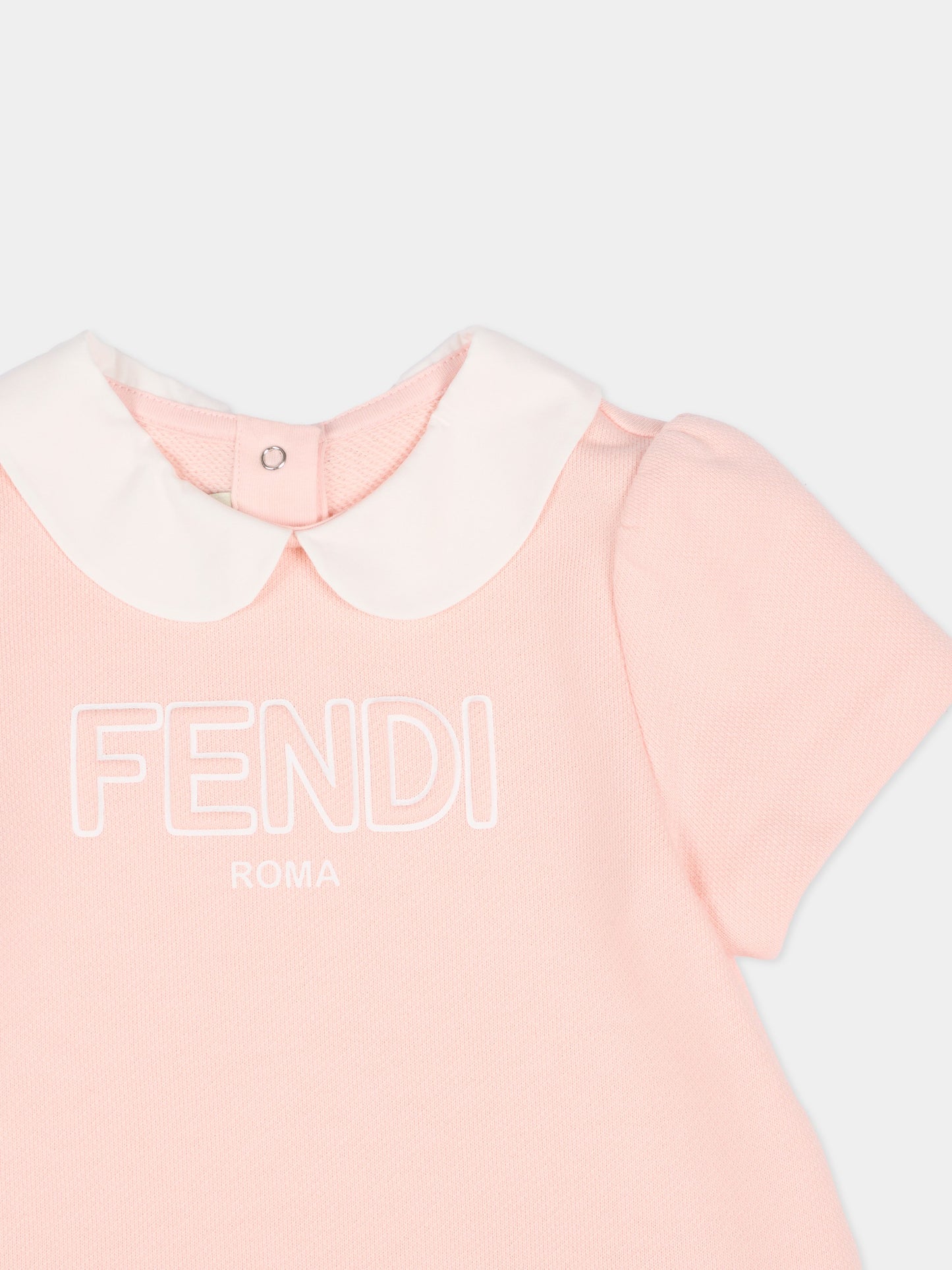 Vestito rosa per neonata con logo,Fendi Kids,BFB564 5V0 F1UL9