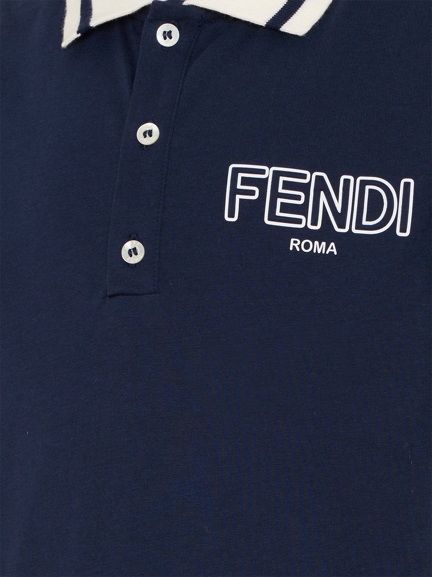Polo blu per bambini con logo,Fendi Kids,JMI496 7AJ F0QG0