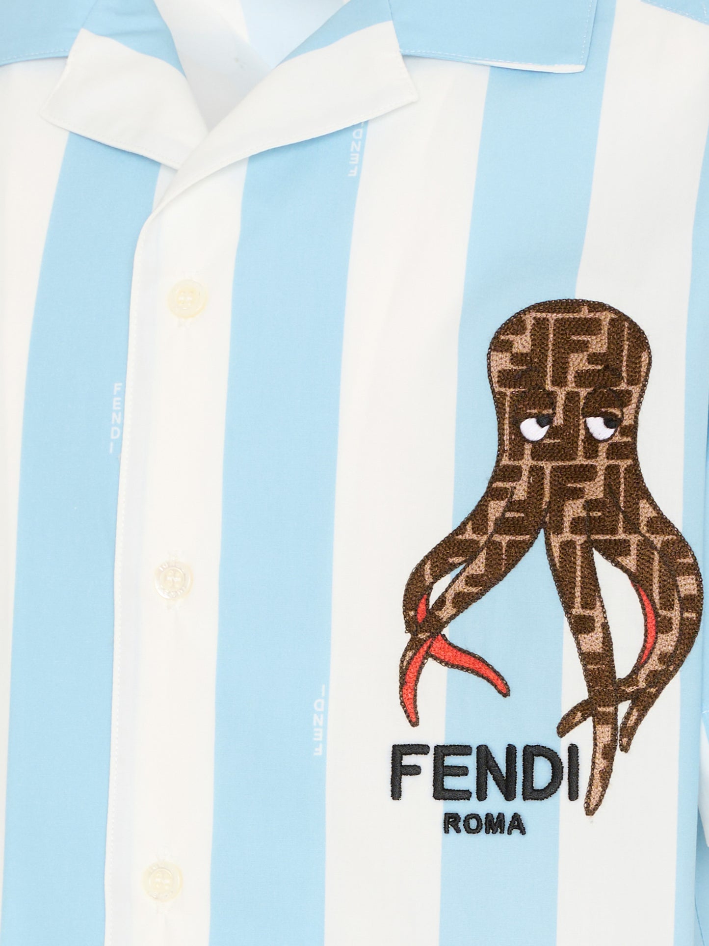 Camicia multicolor per bambino con logo,Fendi Kids,JMC208 AVWF F1UVS