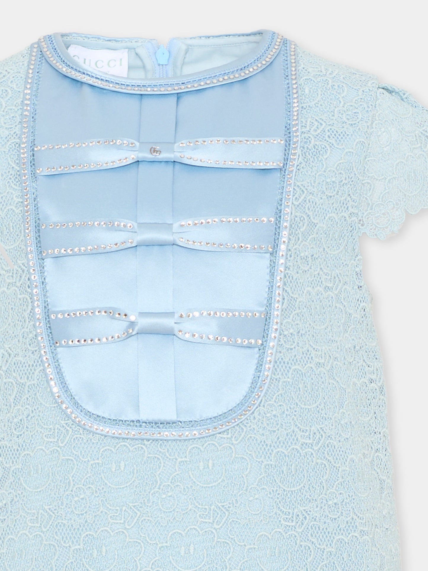 Robe ciel pour fille en dentelle