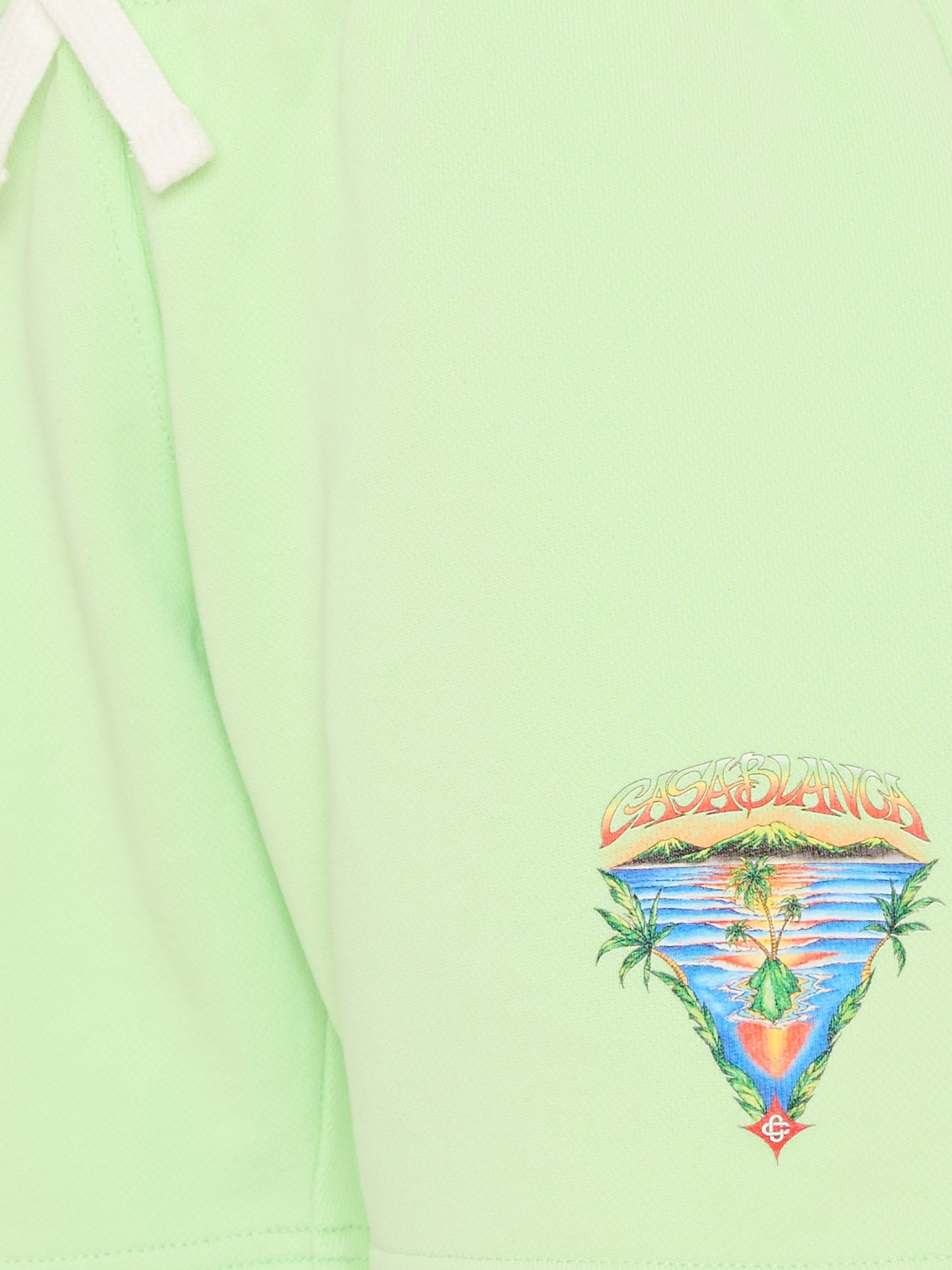 Shorts verdi per bambino con stampa isola,Casablanca,KSP26 JTR 266 01 EX BC