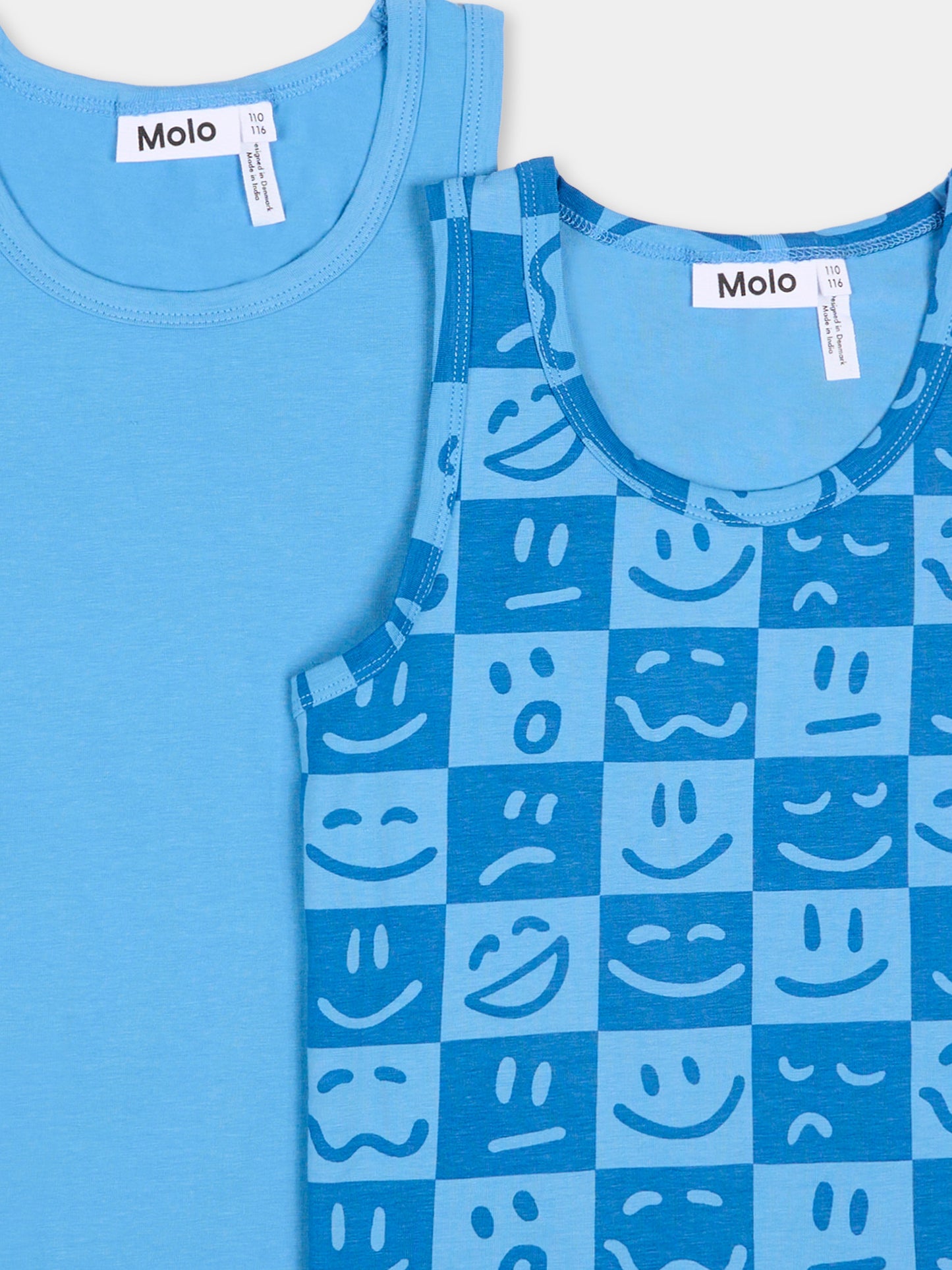 Set canottiere Jayden azzurro per bambino con smile,Molo,1S26Q101 9749