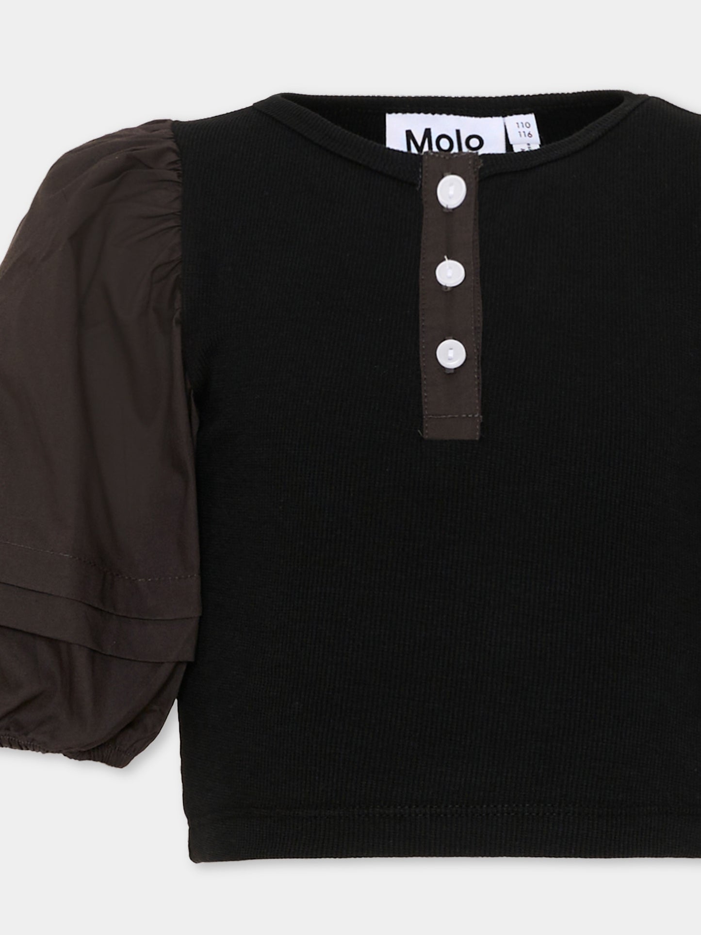 T-shirt nera a maniche corte per bambina,Molo,2S26A220 5619