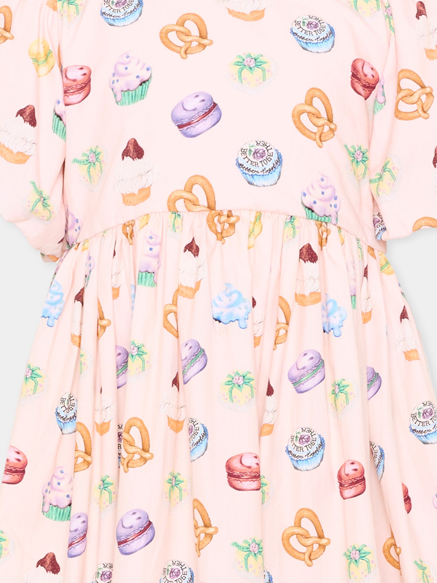 Vestito rosa Chica per bambina con stampa dolci,Molo,2S26E129 9542