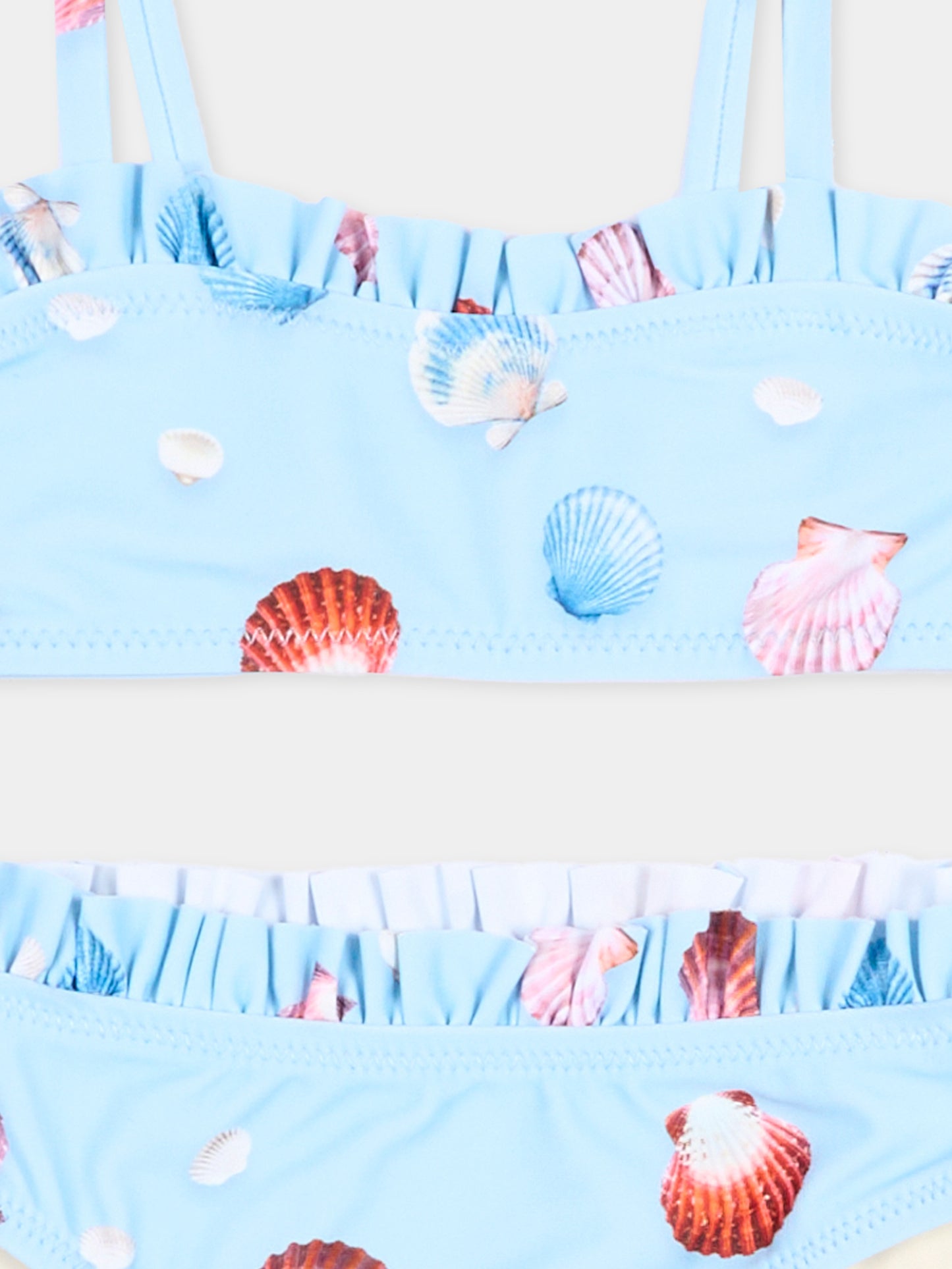 Bikini celeste Naila per neonata con conchiglie,Molo,8S26P101 9528