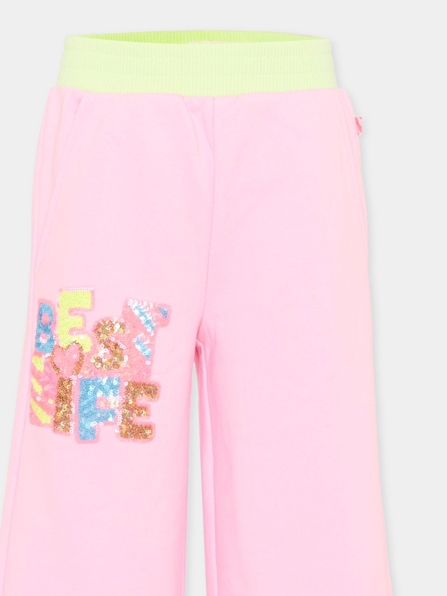 Pantaloni sportivi rosa per bambina,Billieblush,U21848 46N