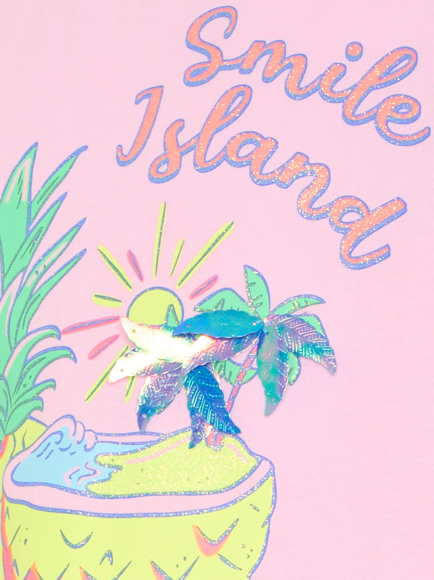 T-shirt crop rosa per bambina con ananas,Billieblush,U21954 46N