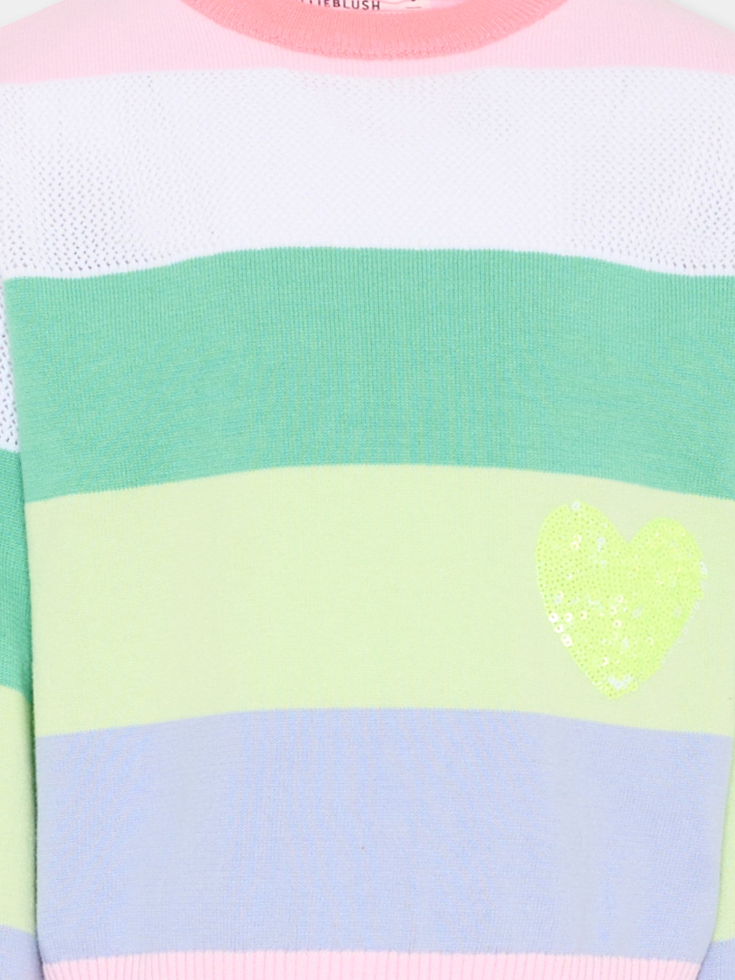 Maglione multicolor per bambina a righe,Billieblush,U21971 Z41