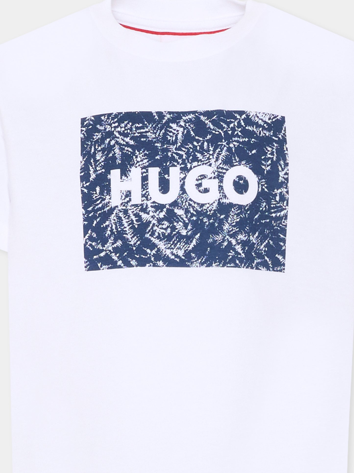 T-shirt bianca per bambino con logo,Hugo,G01020 10P