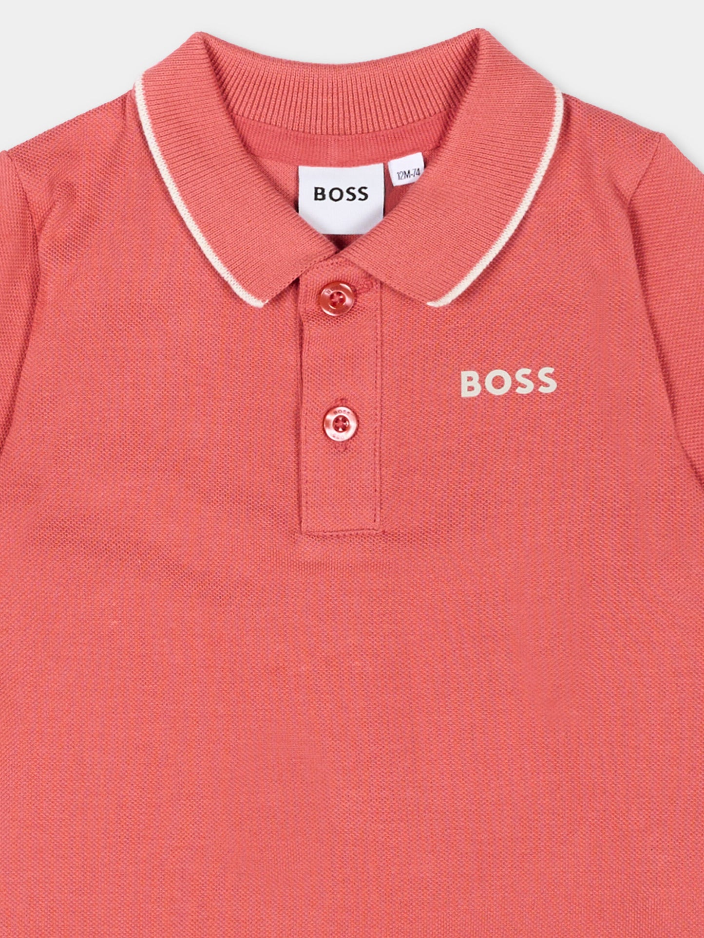 Polo bordeaux per neonato con logo,Boss,J52713 48B